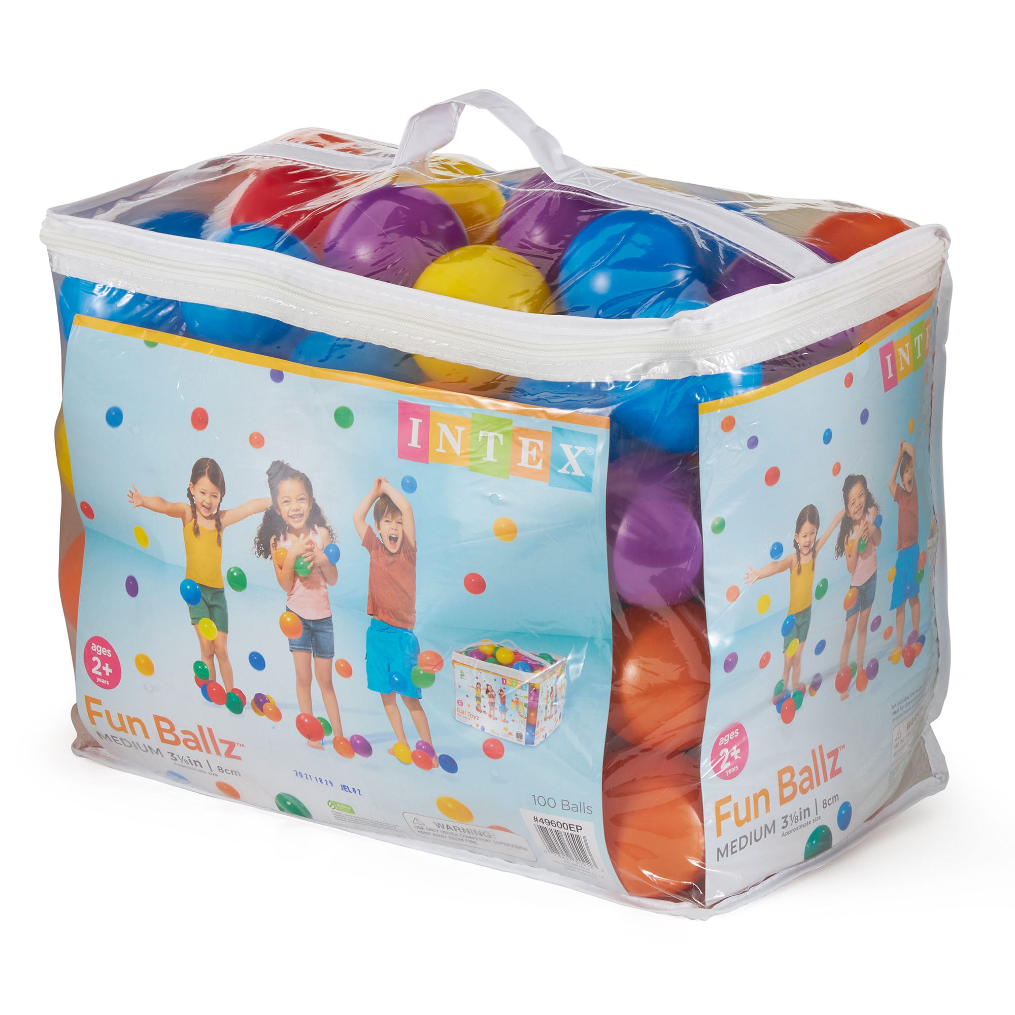 Intex 100-Pack Large Plastic Multi-Colored Fun Ballz For Ball Pits Bounce House - VMInnovations