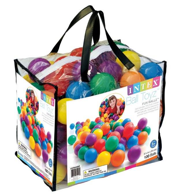 Intex 100-Pack Plastic Balls For Bounce Houses w/ 80-In Ring Bouncer Ages 3-6