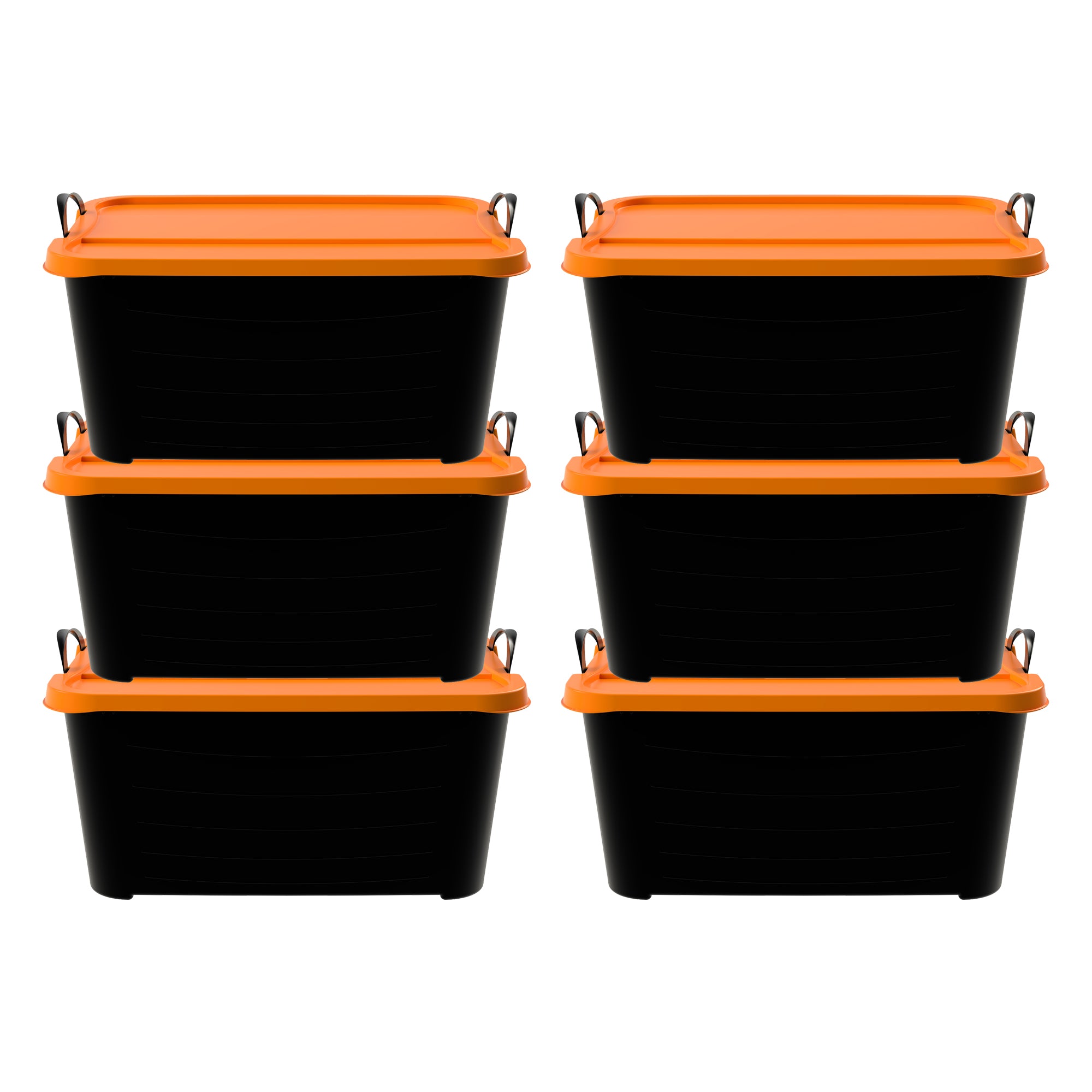Life Story 55 Quart Stackable Storage Bin, Heavy Duty Lidded Container, 6 Pack - VMInnovations