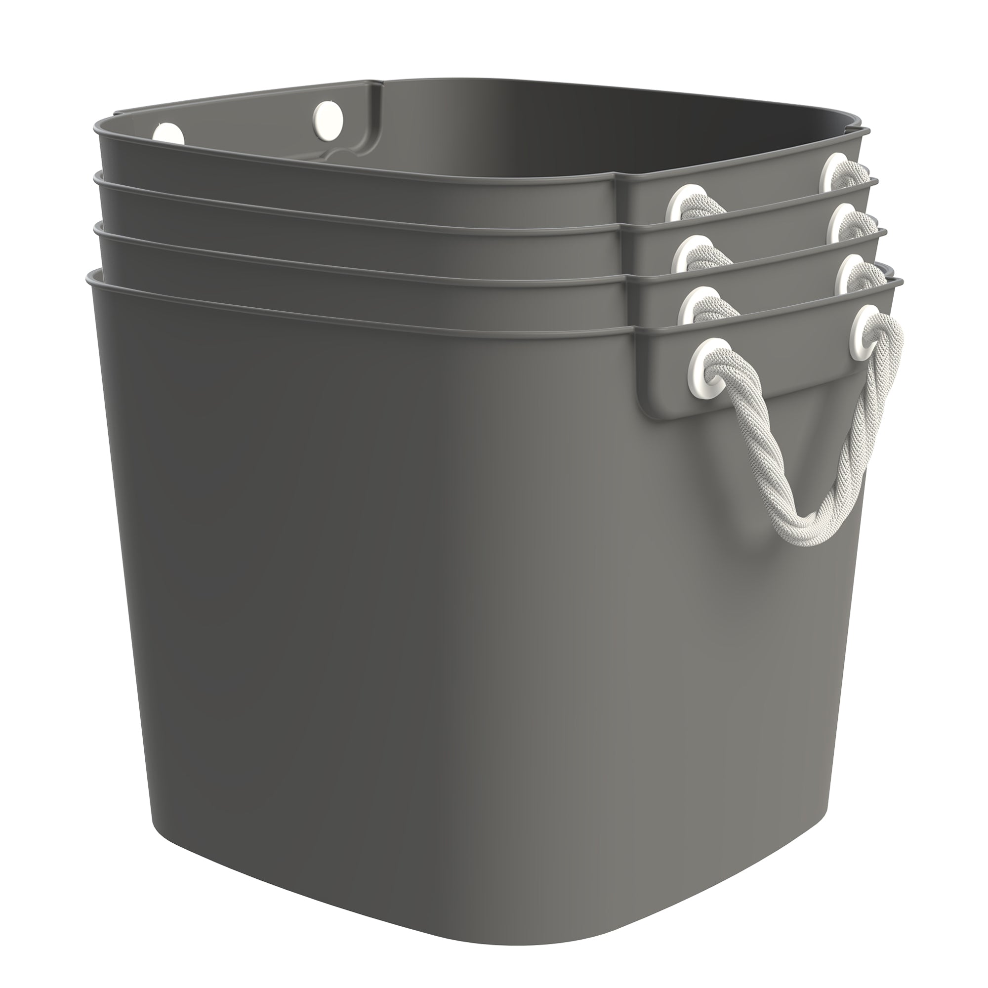 Life Story 42 Qt Flexi Tub, Versatile Storage Tote, Home Organizer, Gray, 4 Pack - VMInnovations