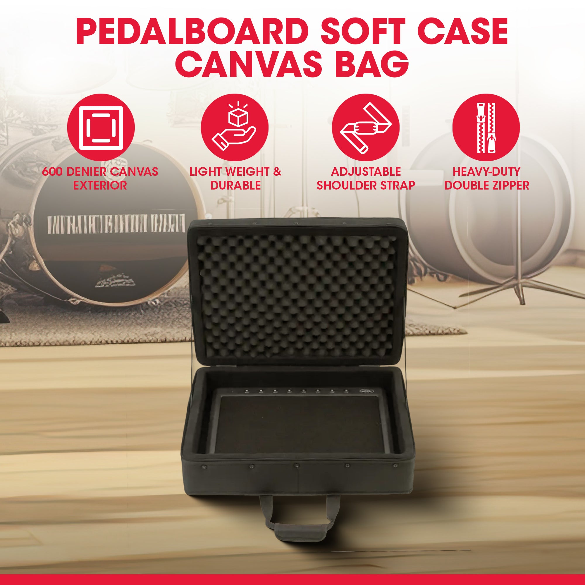 SKB Pedalboard Soft Case Canvas Bag with Padded Interior and Accessory Pouch - VMInnovations
