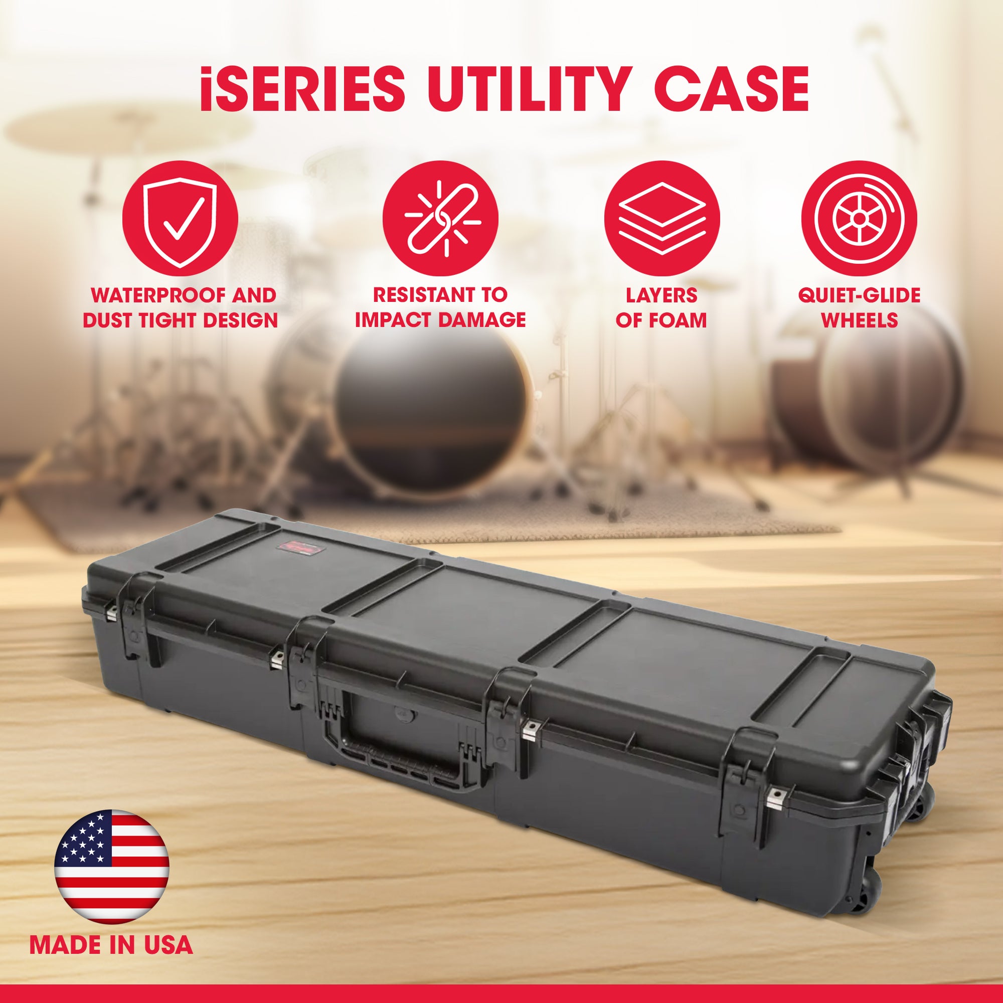 SKB iSeries Waterproof Utility Hard Case w/Layered Foam & Wheels (Open Box)