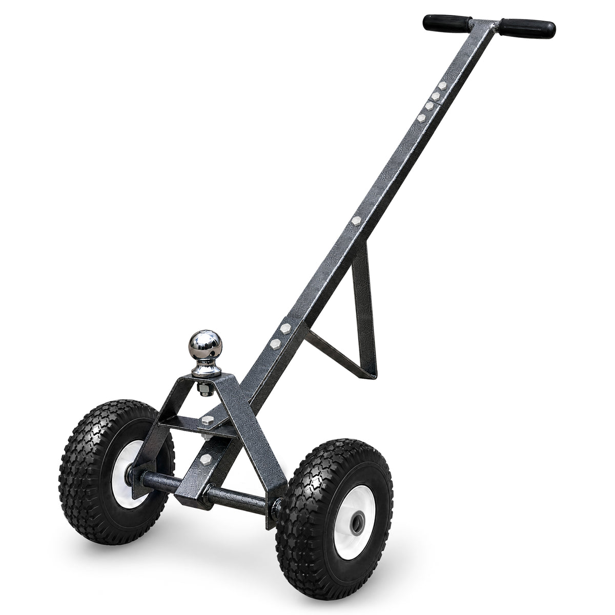 Tow Tuff Dual-Pull Trailer Dolly Cart with 12 Inch Flat-Free Tires, Steel Frame - VMInnovations