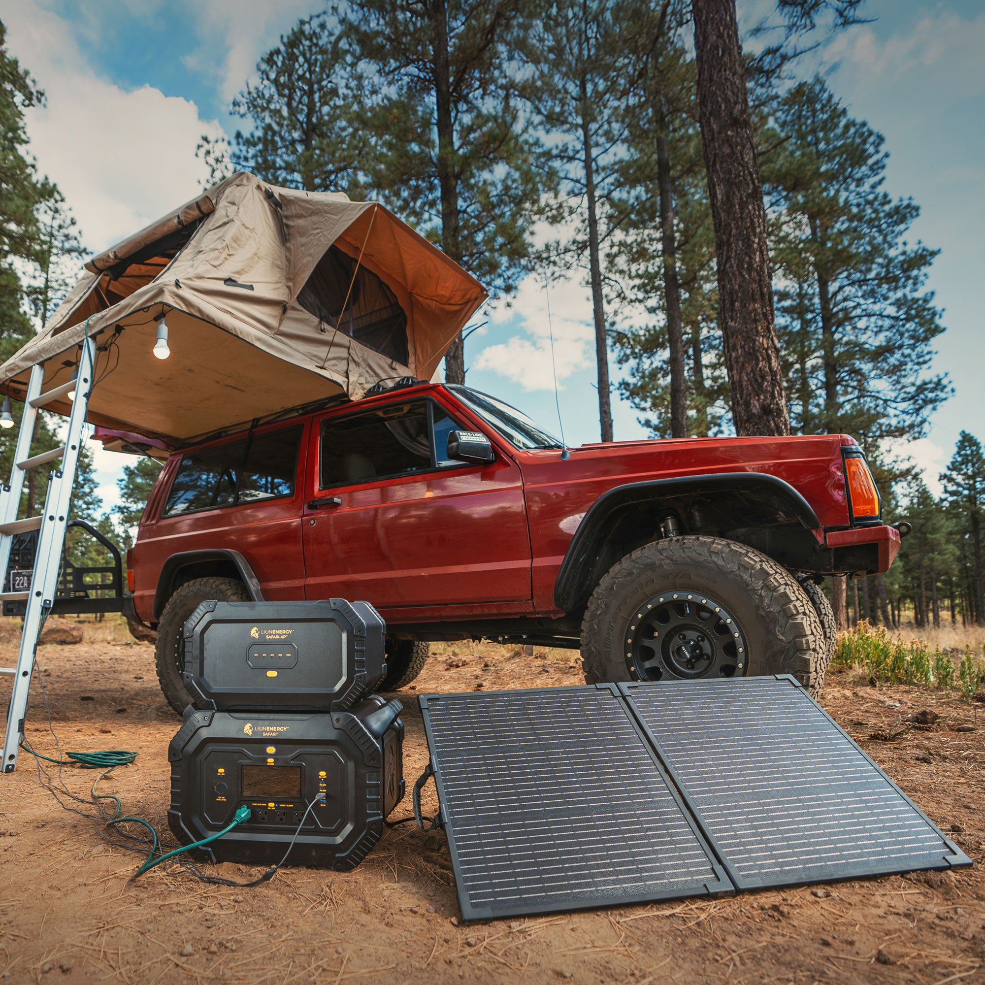 Lion Energy Safari Solar Power Generator, Multiple Outputs, 3,000 Watts, Black