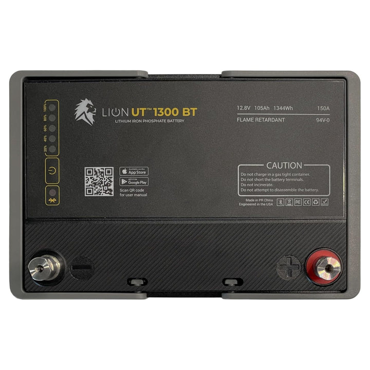 Lion Energy Lithium Rechargeable Deep Cycle Battery, Bluetooth, UT1300 BT, Black - VMInnovations