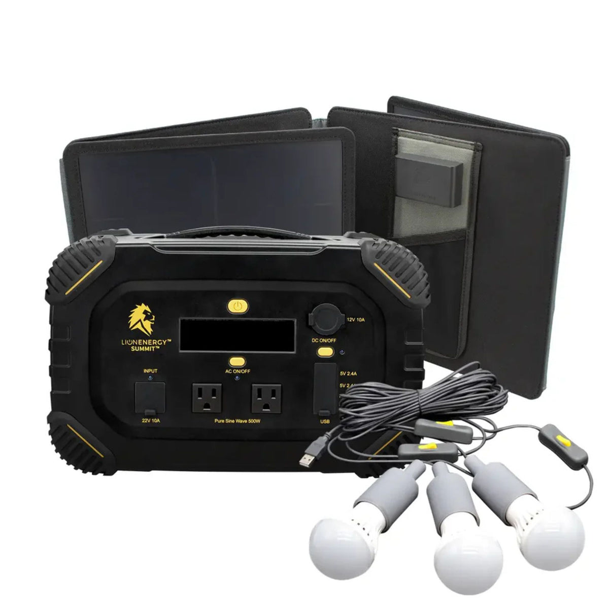 Lion Energy Summit Portable Solar Generator Power Station, 665 Wh, 530W Inverter
