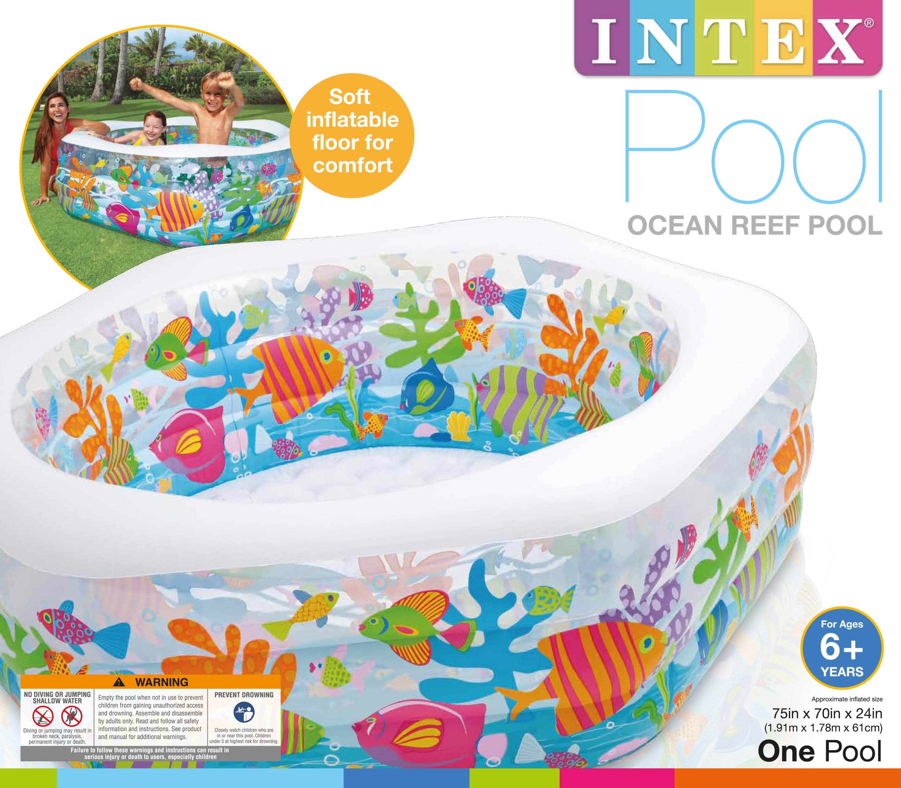 INTEX Ocean Reef Inflatable Kids Swimming Pool | 56493EP - Open Box