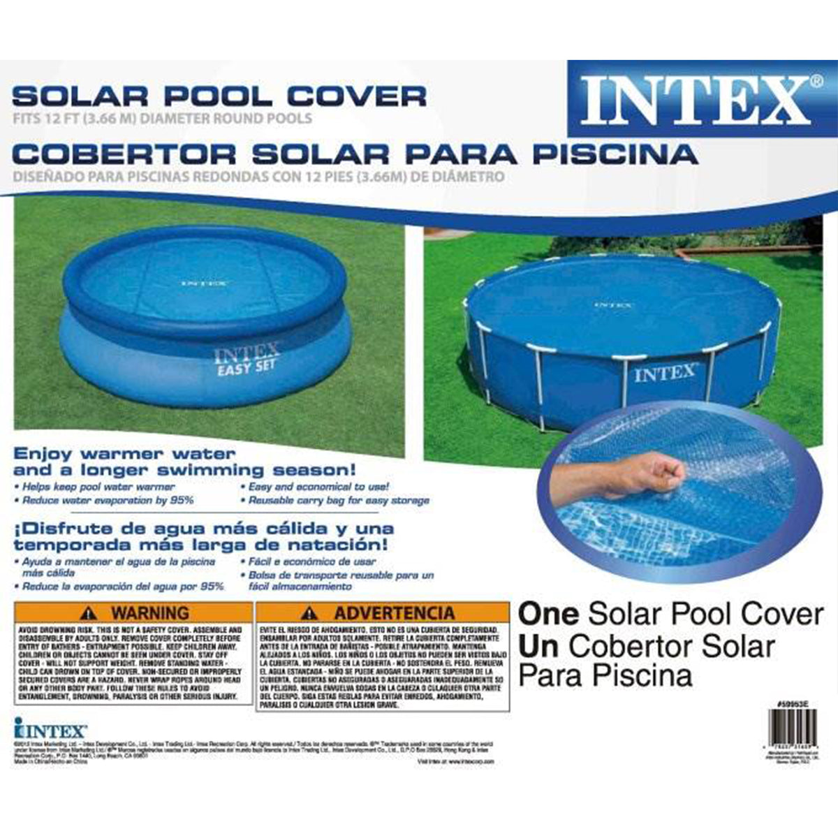 Intex 12' Pool Cover w/ 12 x 2.5 Ft Metal Frame Pool w/ Intex Filters (6 Pack)