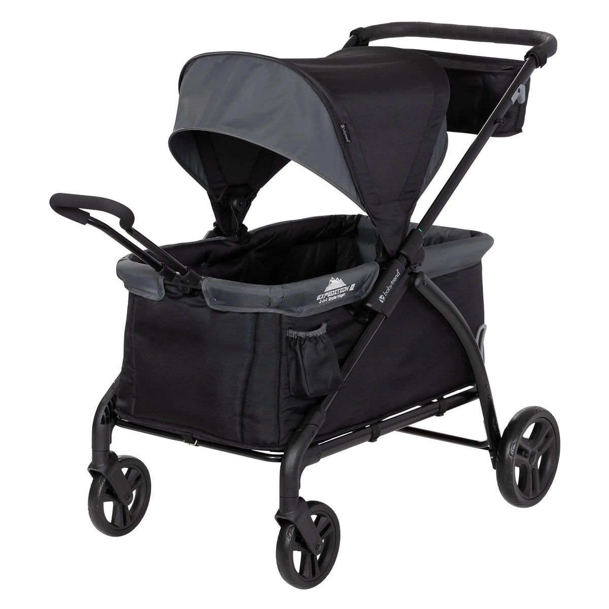 Baby Trend Expedition 2 in 1 Push or Pull Stroller Wagon w/ Canopy, Madrid Black