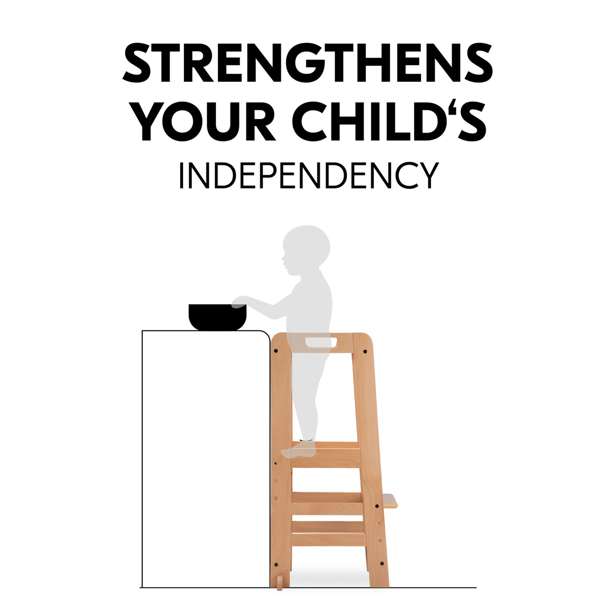 hauck Learn N Explore Montessori Toddler Tower, Wooden Kitchen Stool (Open Box)