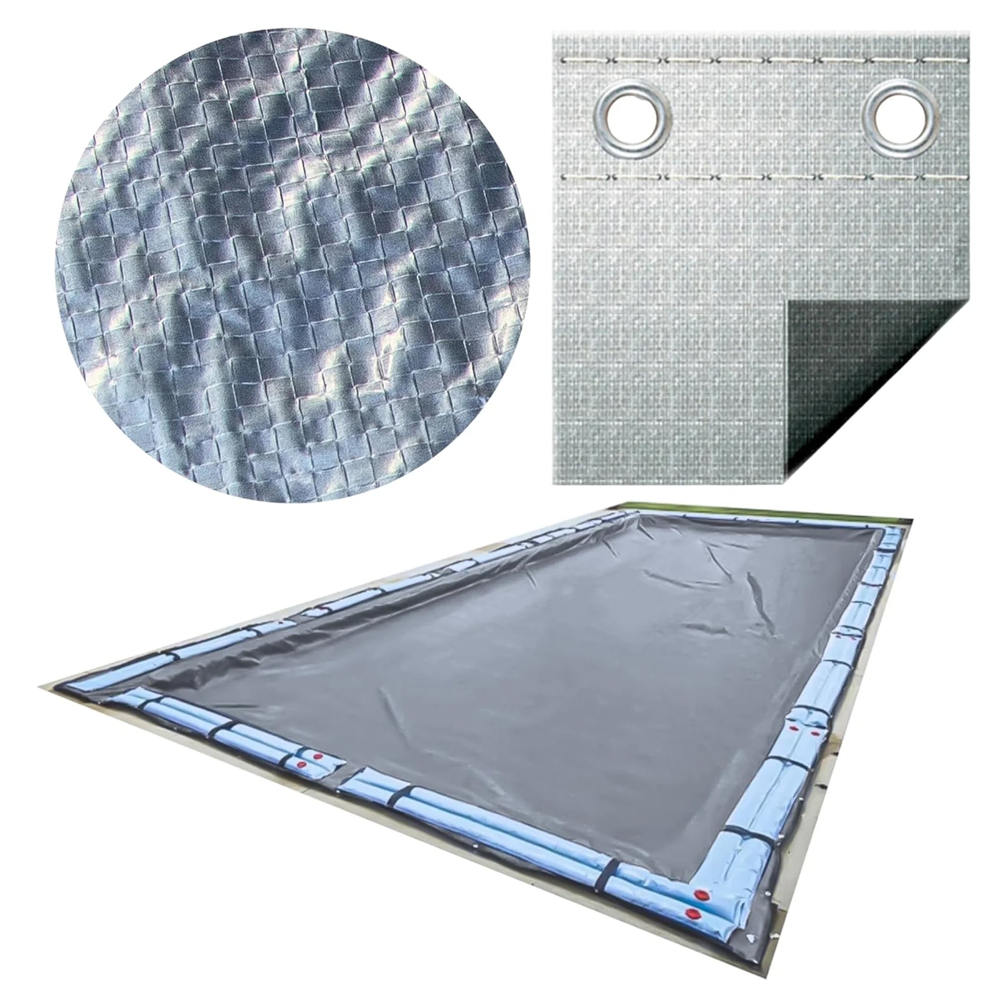 Swimline Hydrotools Silver King Winter Pool Cover for 14 x 28 Ft Inground Pools