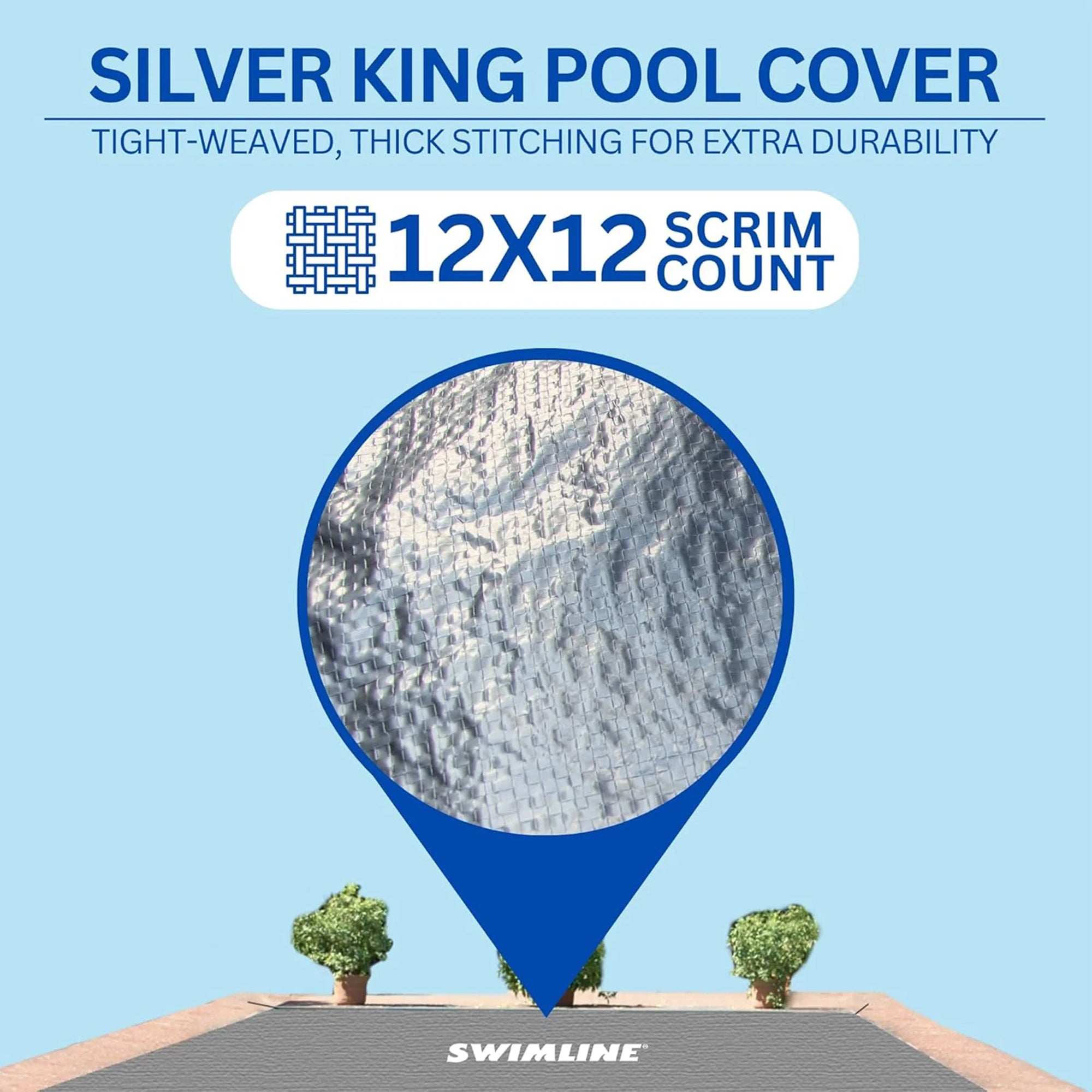 Swimline Hydrotools Silver King Winter Pool Cover for 14 x 28 Ft Inground Pools