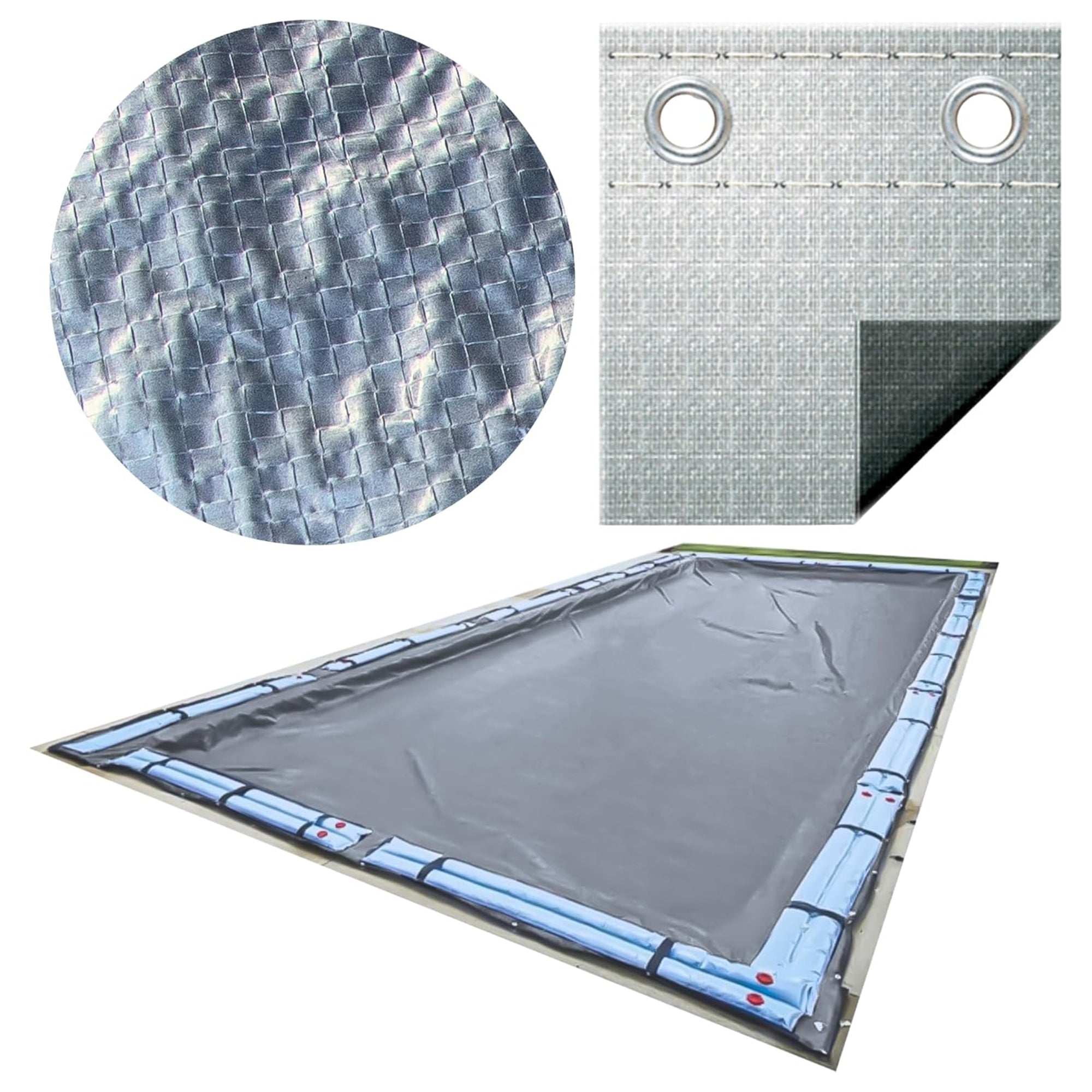 Swimline Hydrotools Silver King Winter Pool Cover for 16 x 24 Ft Inground Pools