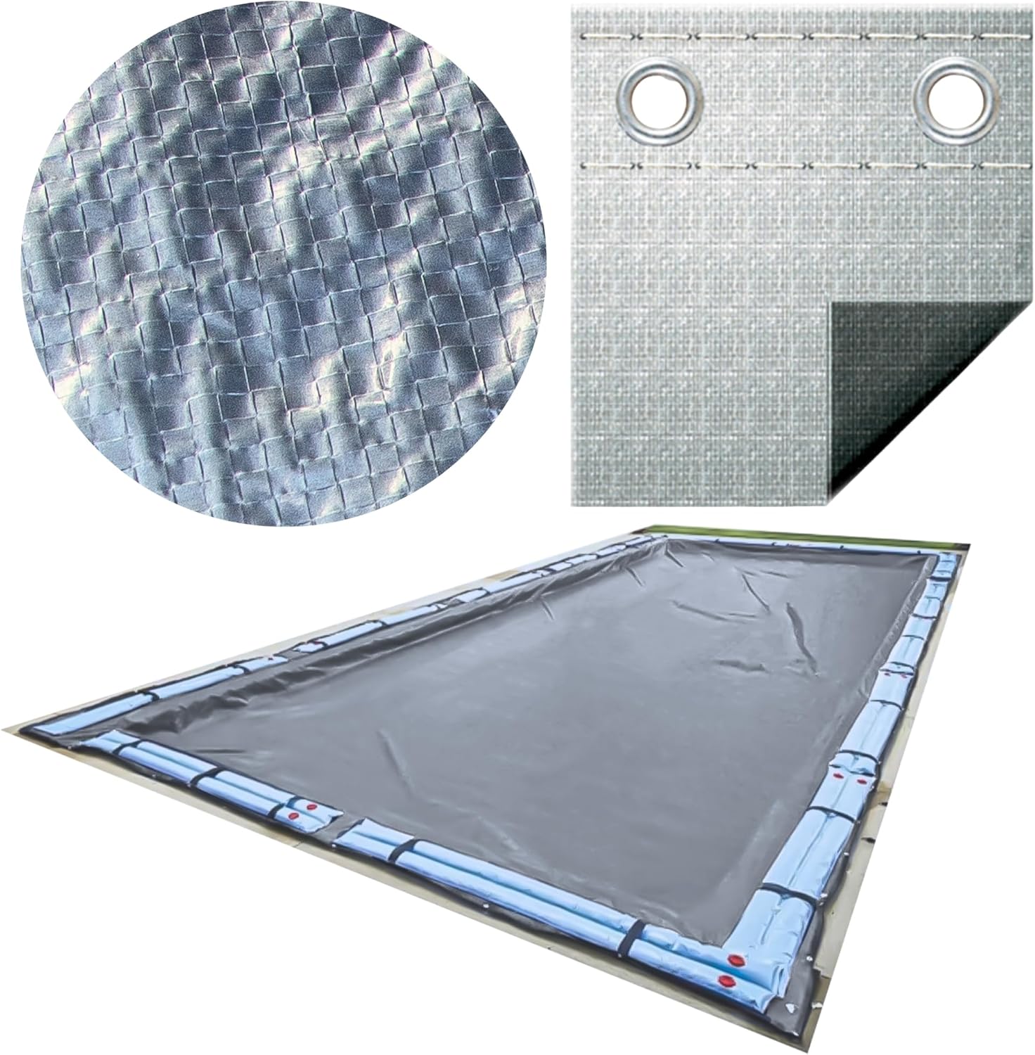Swimline Hydrotools Silver King Winter Pool Cover for 30 x 50 Ft Inground Pools