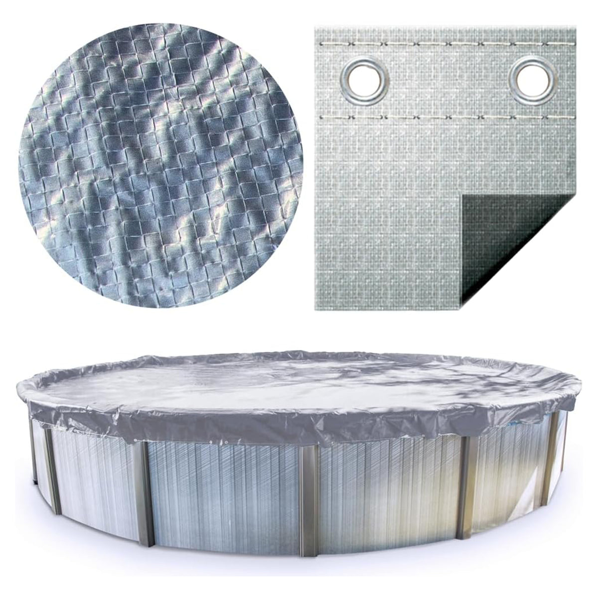 Swimline Hydrotools Silver King Winter Cover for 12 Ft Above Ground Round Pools
