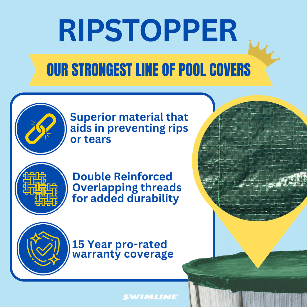 Swimline RipStopper Winter Cover for 21-Ft Above & In Ground Pool (Open Box)