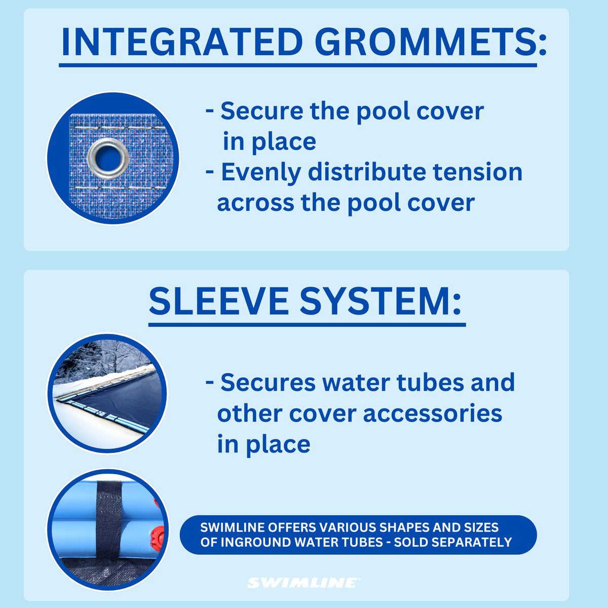 Swimline Hydrotools Super Guard Winter Cover for 24 x 24 Ft Above Ground Pools - VMInnovations