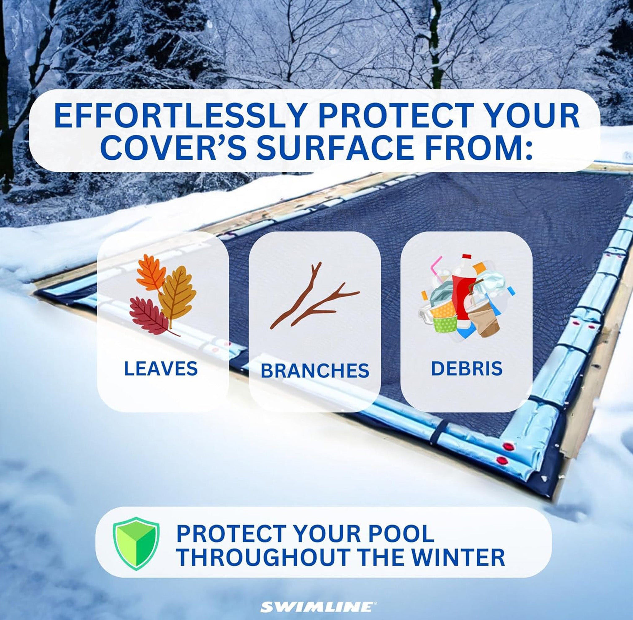 Swimline Hydrotools Leaf Net Winter Pool Cover for 14x28 Ft Above Ground Pools - VMInnovations