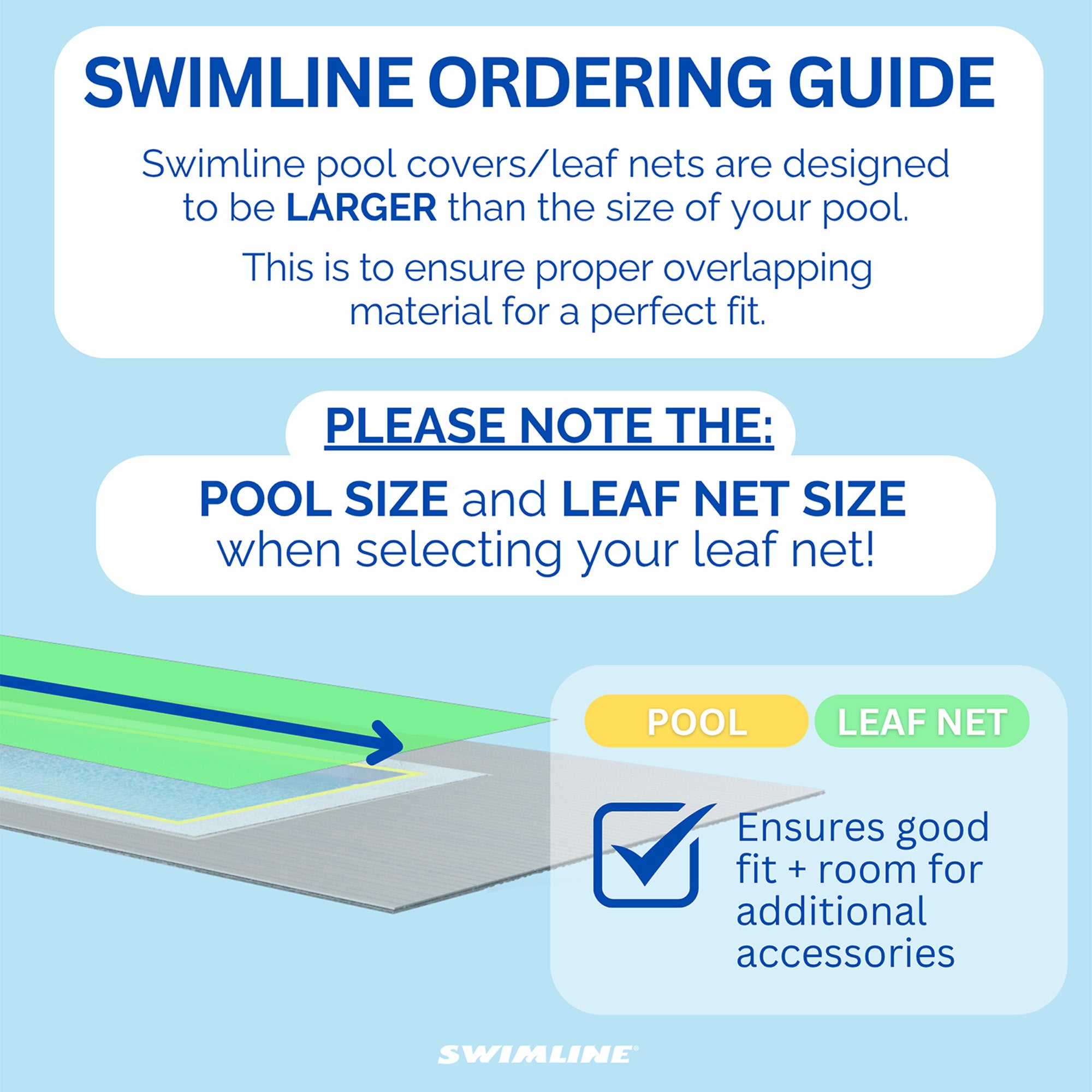 Swimline Hydrotools Leaf Net Winter Pool Cover for 18x40 Ft Above Ground Pools - VMInnovations