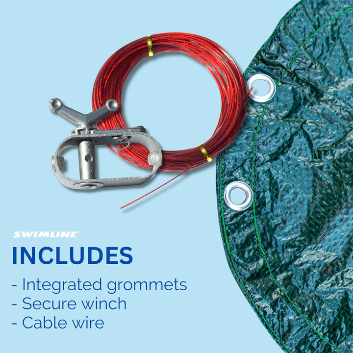 Swimline Hydrotools Supreme Guard Winter Cover for 18x34 Ft Above Ground Pools