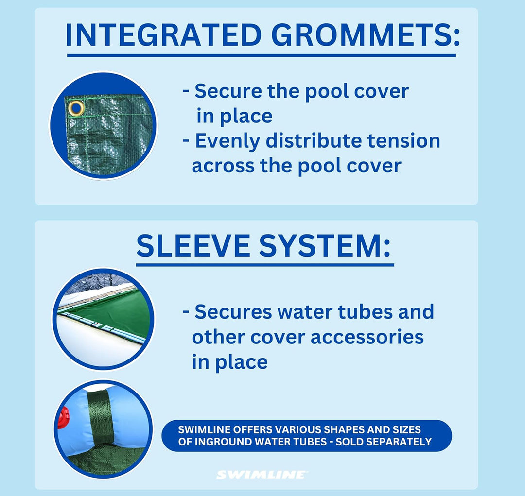 Swimline Hydrotools Supreme Guard Winter Pool Cover for 20x36 Ft Inground Pools - VMInnovations