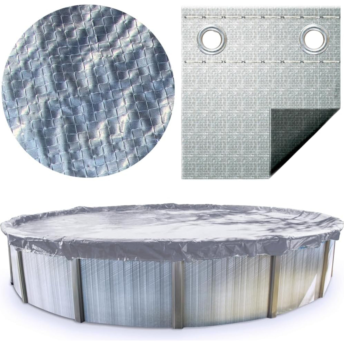 Swimline Hydrotools Silver King Winter Cover for 16x25 Ft Above Ground Pools - VMInnovations
