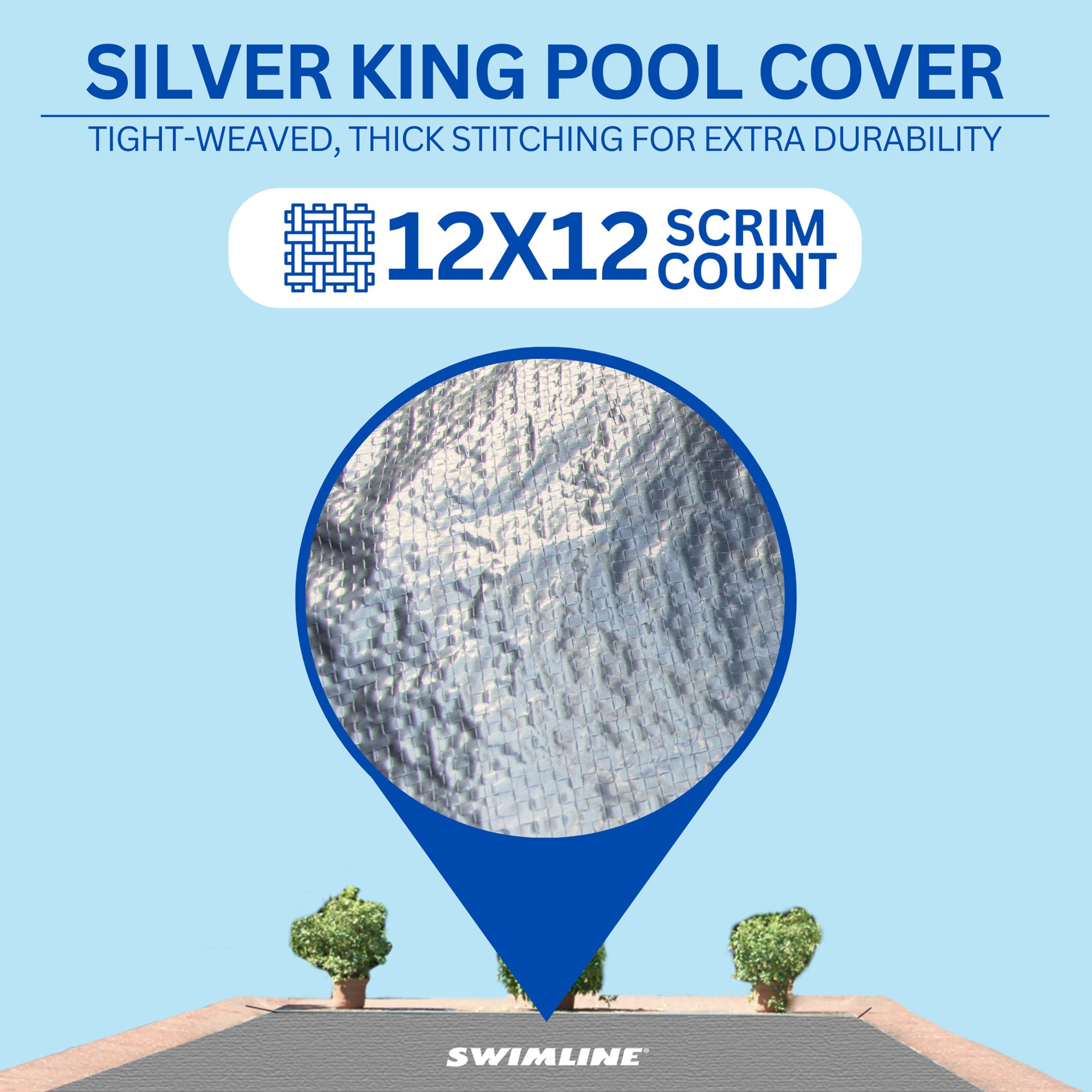 Swimline Hydrotools Silver King Winter Pool Cover for 16 x 40 Ft Inground Pools