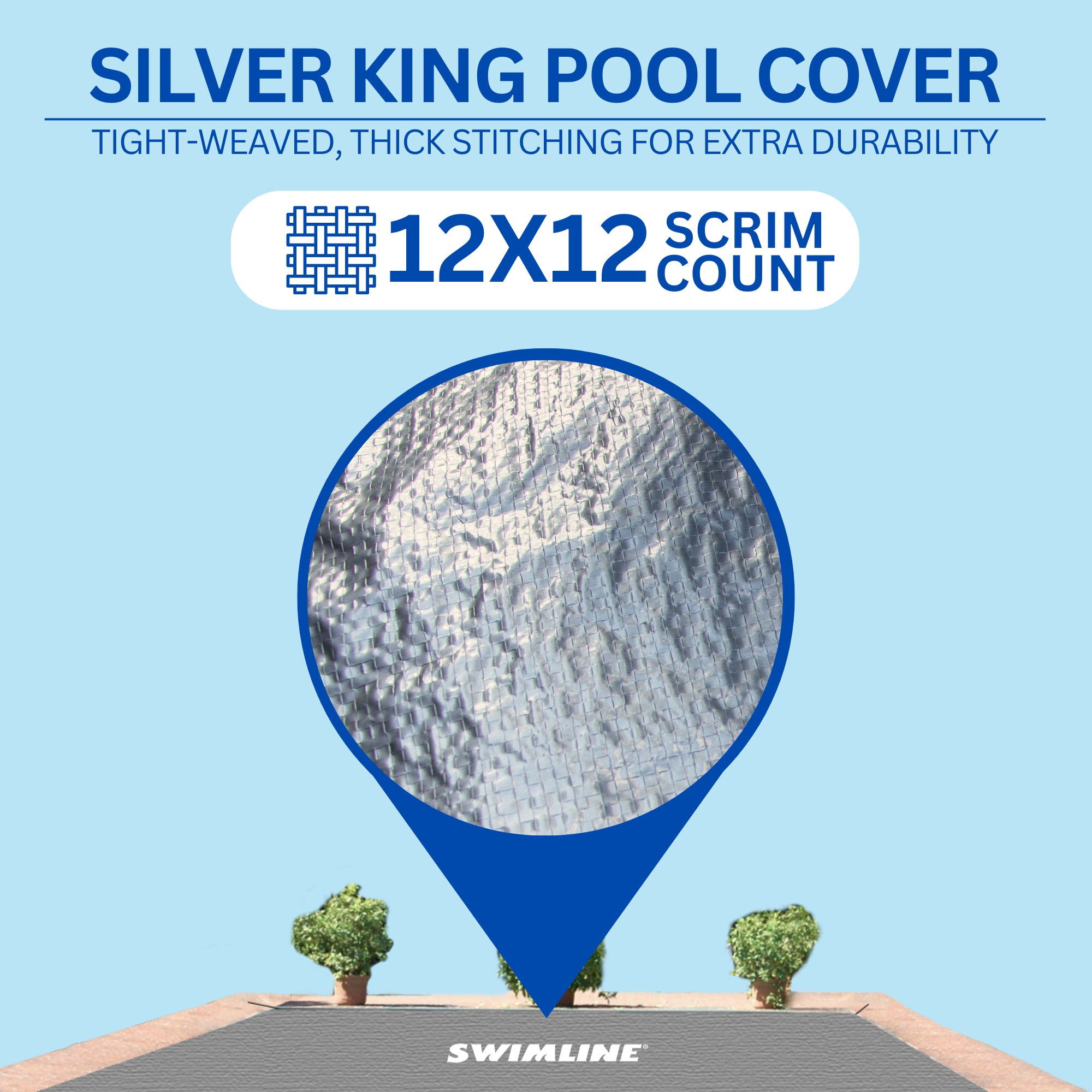 Swimline Hydrotools Silver King Winter Pool Cover for 18 x 40 Ft Inground Pools