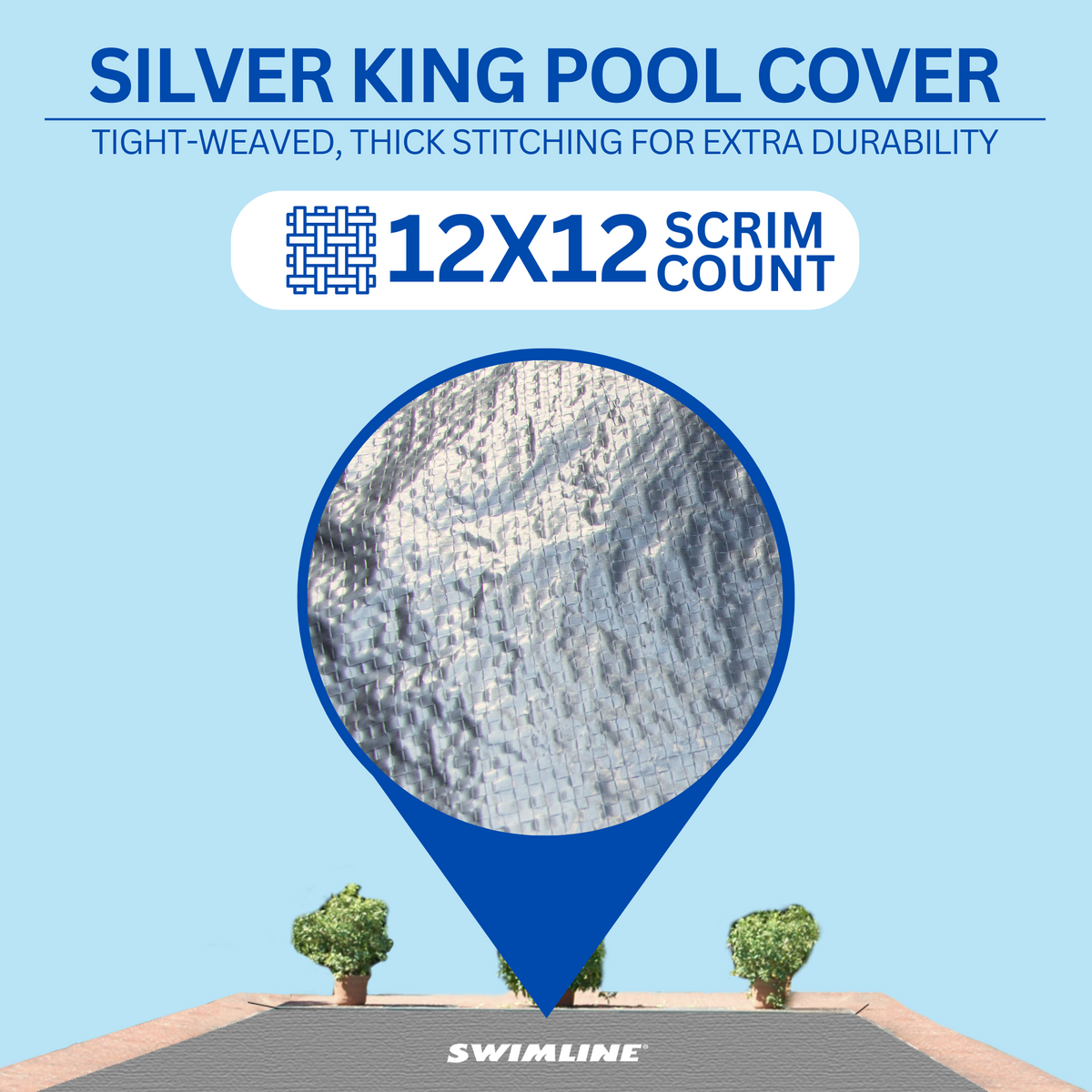 Swimline Hydrotools Silver King Winter Pool Cover for 16 x 32 Ft Inground Pools