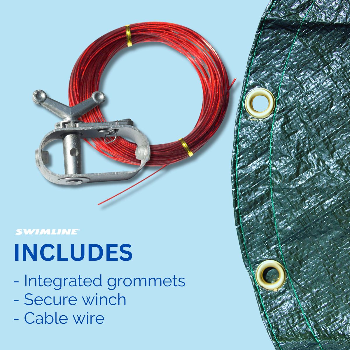 Swimline Hydrotools Ripstopper Winter Pool Cover for 18x24 Ft Above Ground Pool - VMInnovations