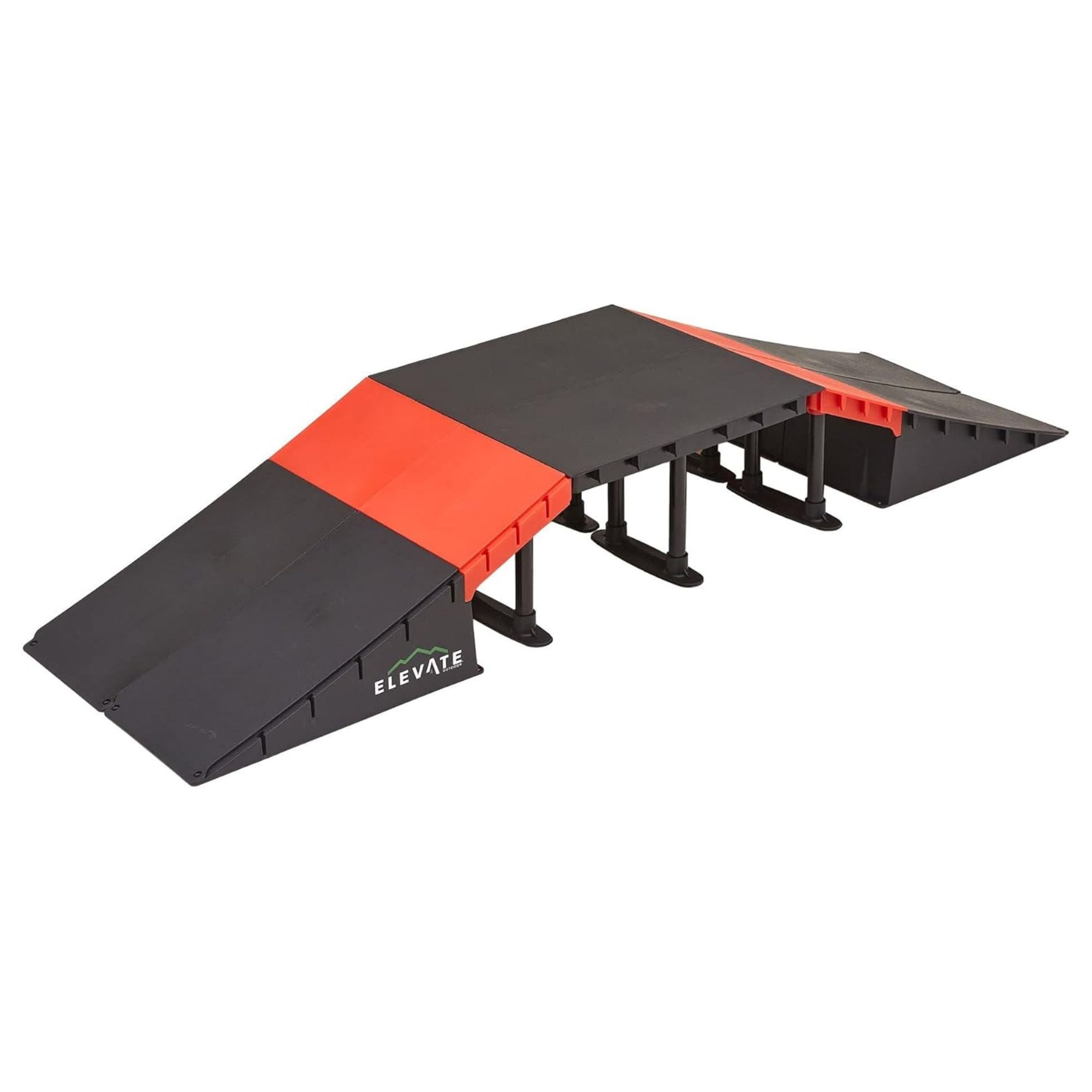 Elevate Outdoor Mini Skateboard Ramp 10-Piece Set with EZ-Link Setup, Orange - VMInnovations