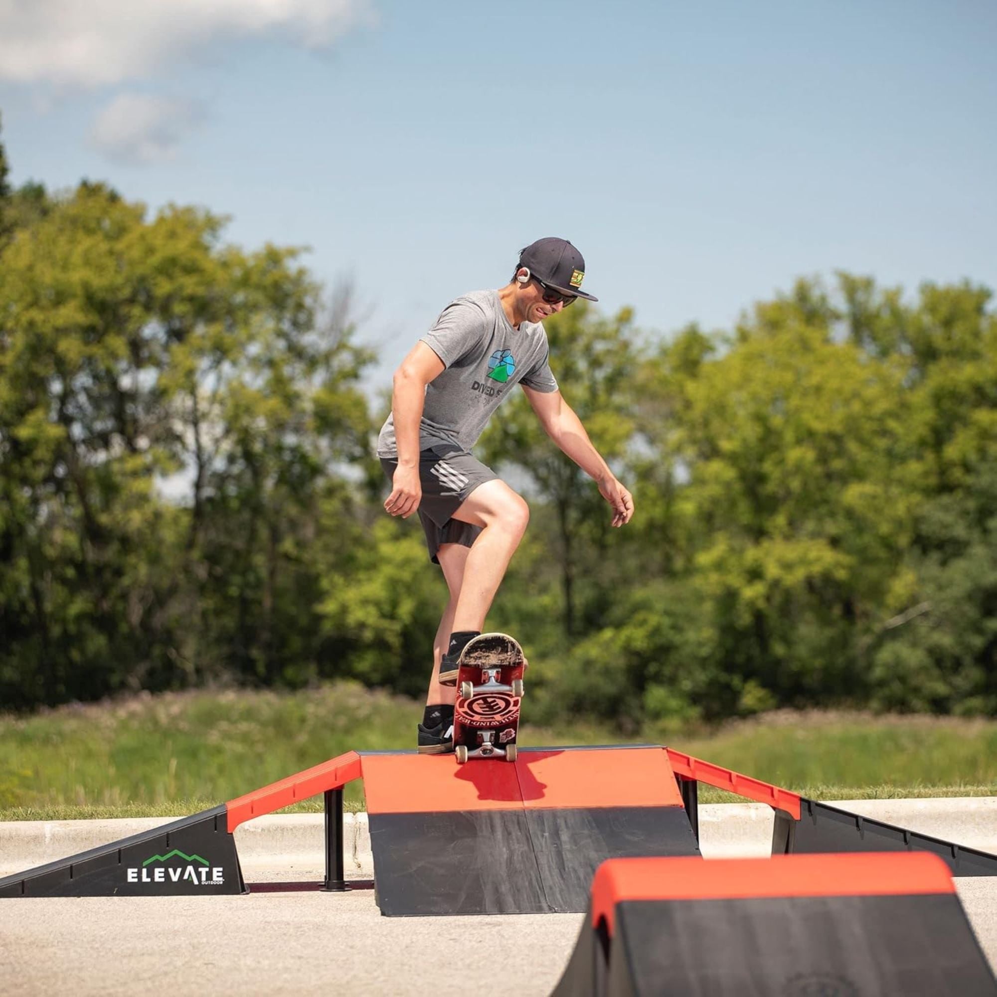 Elevate Jumbo Skateboard Ramp 9pc Set w/EZ-Link Setup, Orange (For Parts) - VMInnovations