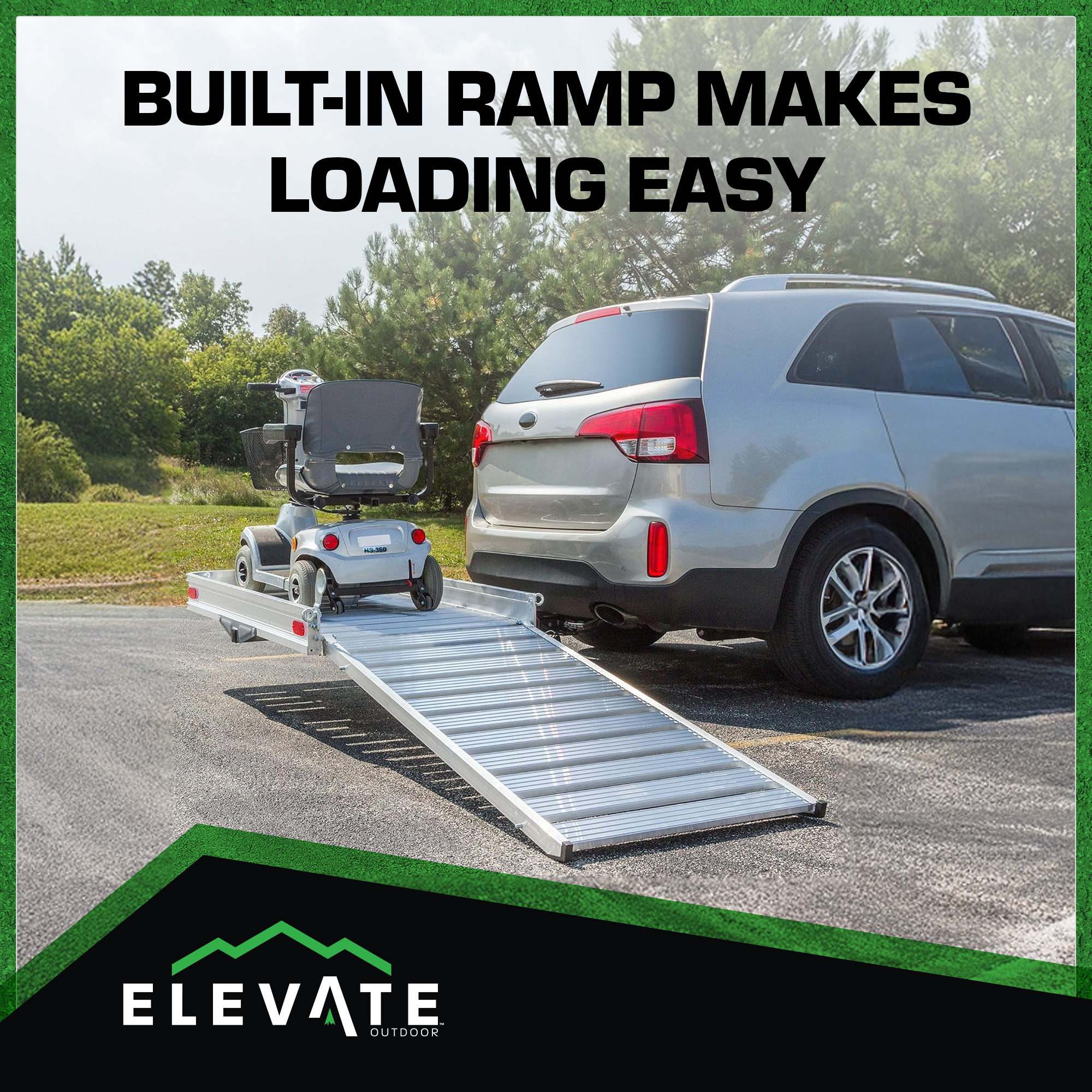 Elevate Outdoor Aluminum Tray Premium Carrier w/58-In Loading Ramp (Open Box) - VMInnovations