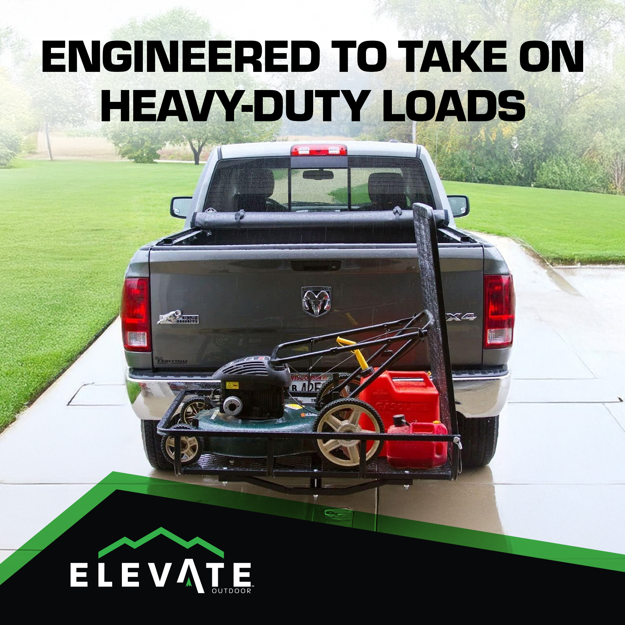 Elevate Outdoor Aluminum Tray Premium Cargo Carrier with 42.5-Inch Loading Ramp