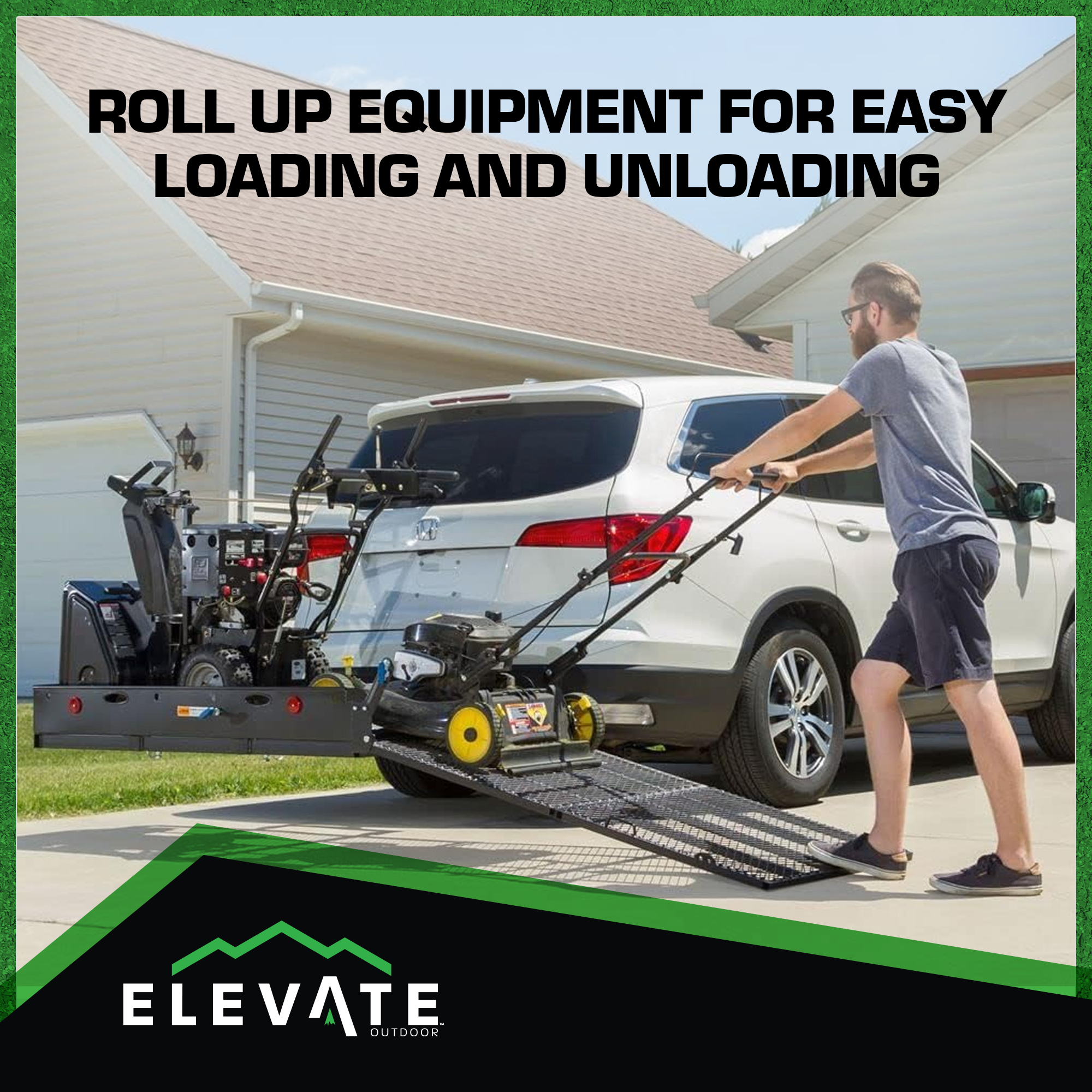 Elevate Outdoor Aluminum Tray Premium Cargo Carrier Loading Ramp (Open Box)