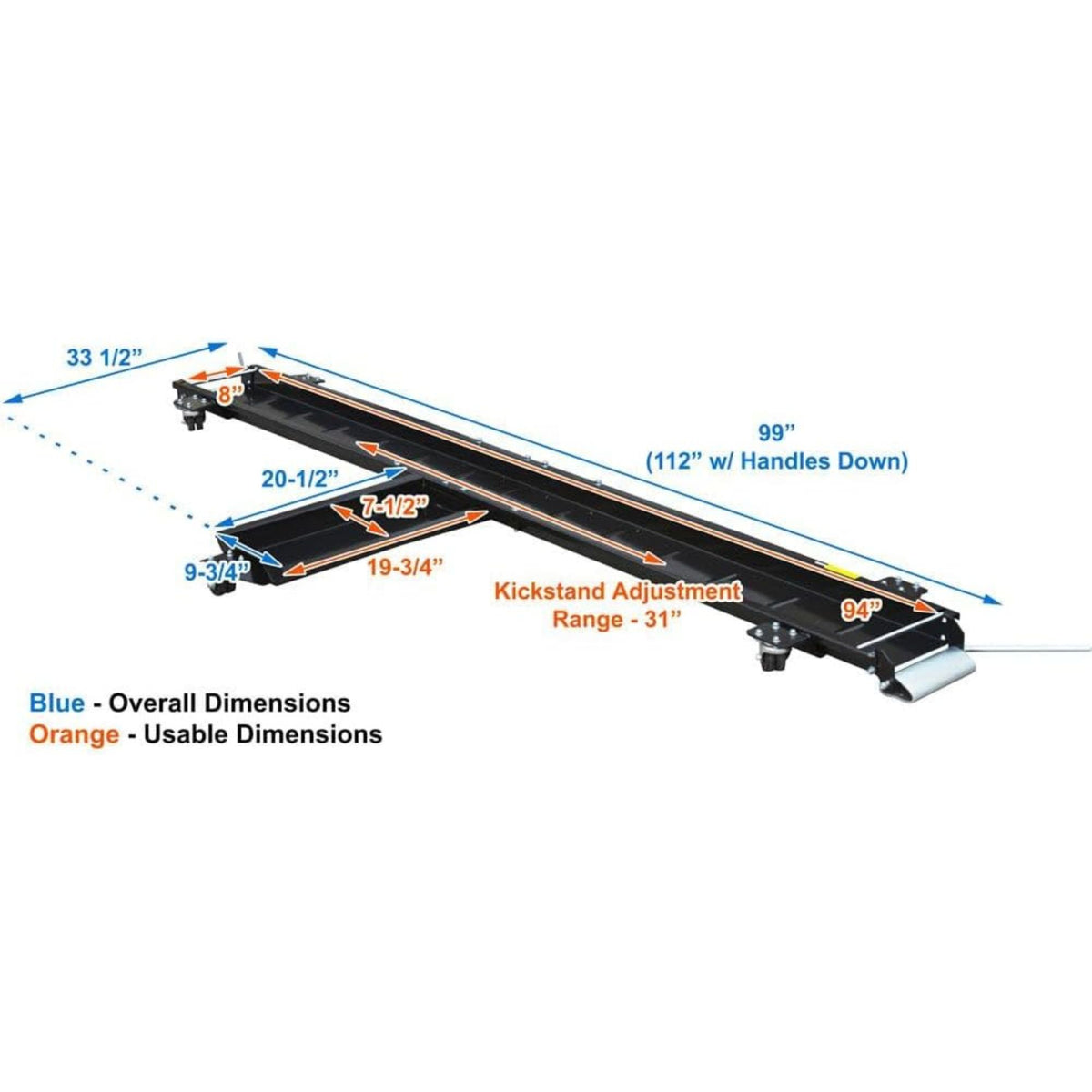 Black Widow Heavy Duty Motorcycle Dolly & Cruiser Garage Storage Ramp (Open Box)