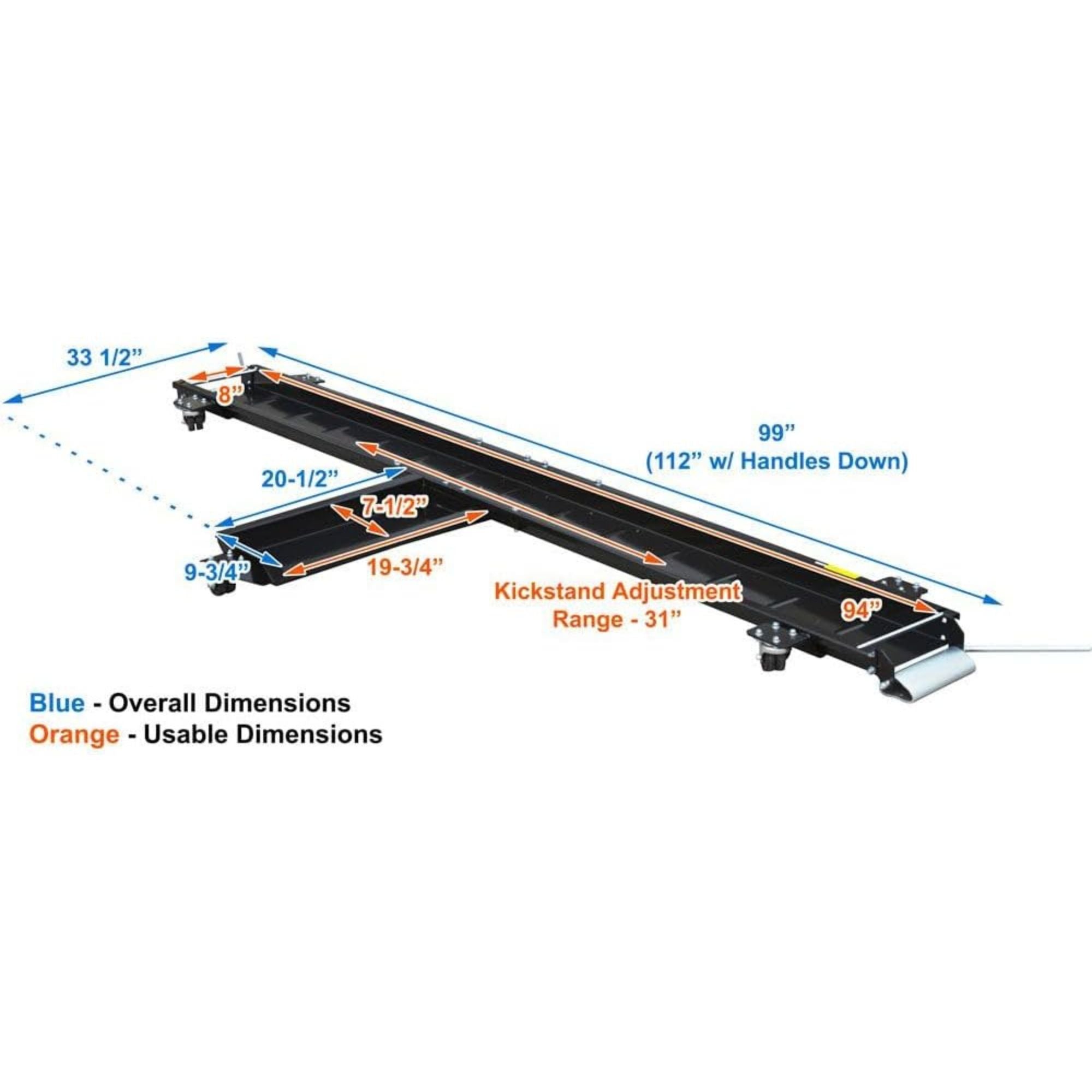Black Widow Heavy Duty Motorcycle Dolly & Cruiser Garage Storage Ramp (Open Box) - VMInnovations