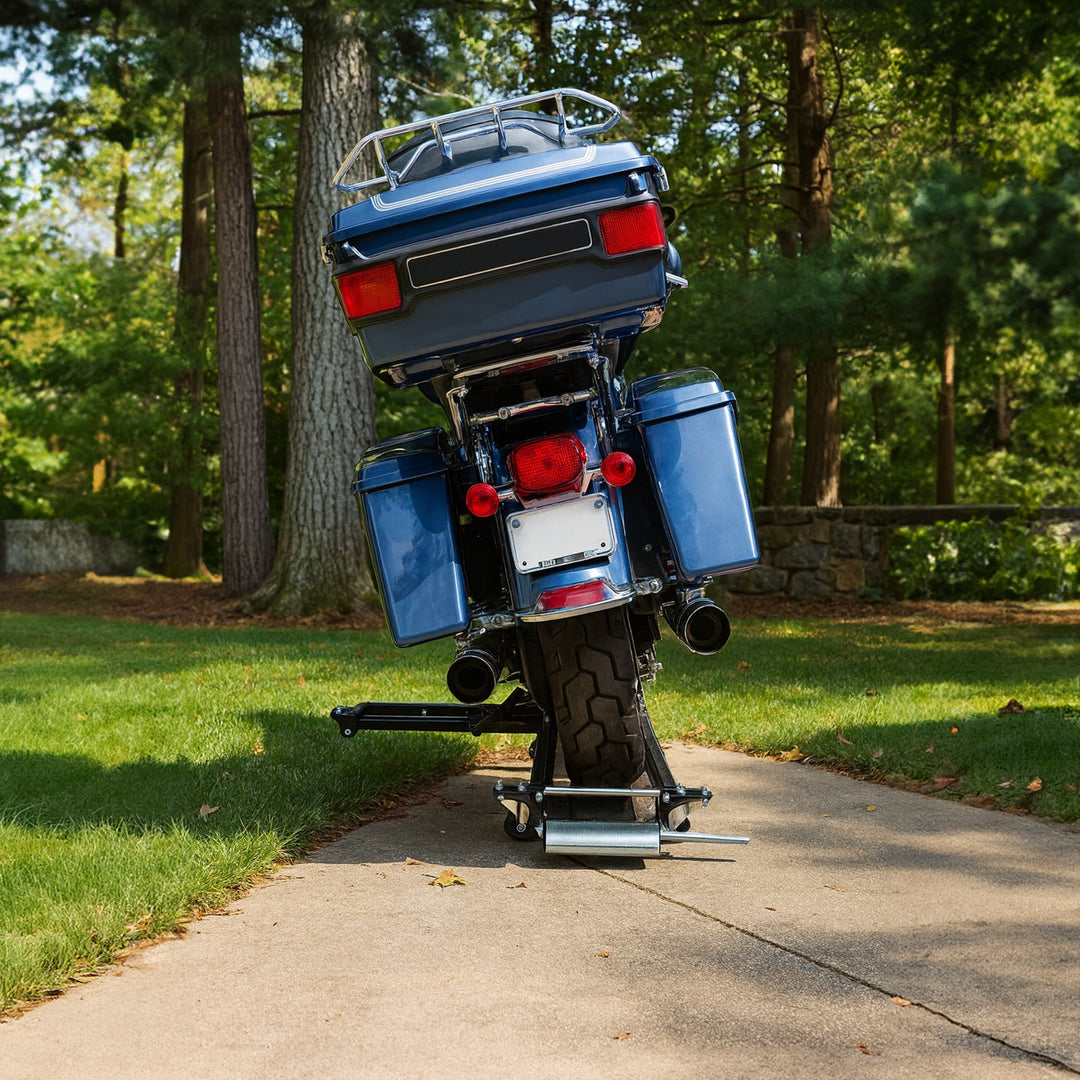 Black Widow Heavy Duty Motorcycle Dolly and Cruiser Garage Storage Ramp, Black - VMInnovations