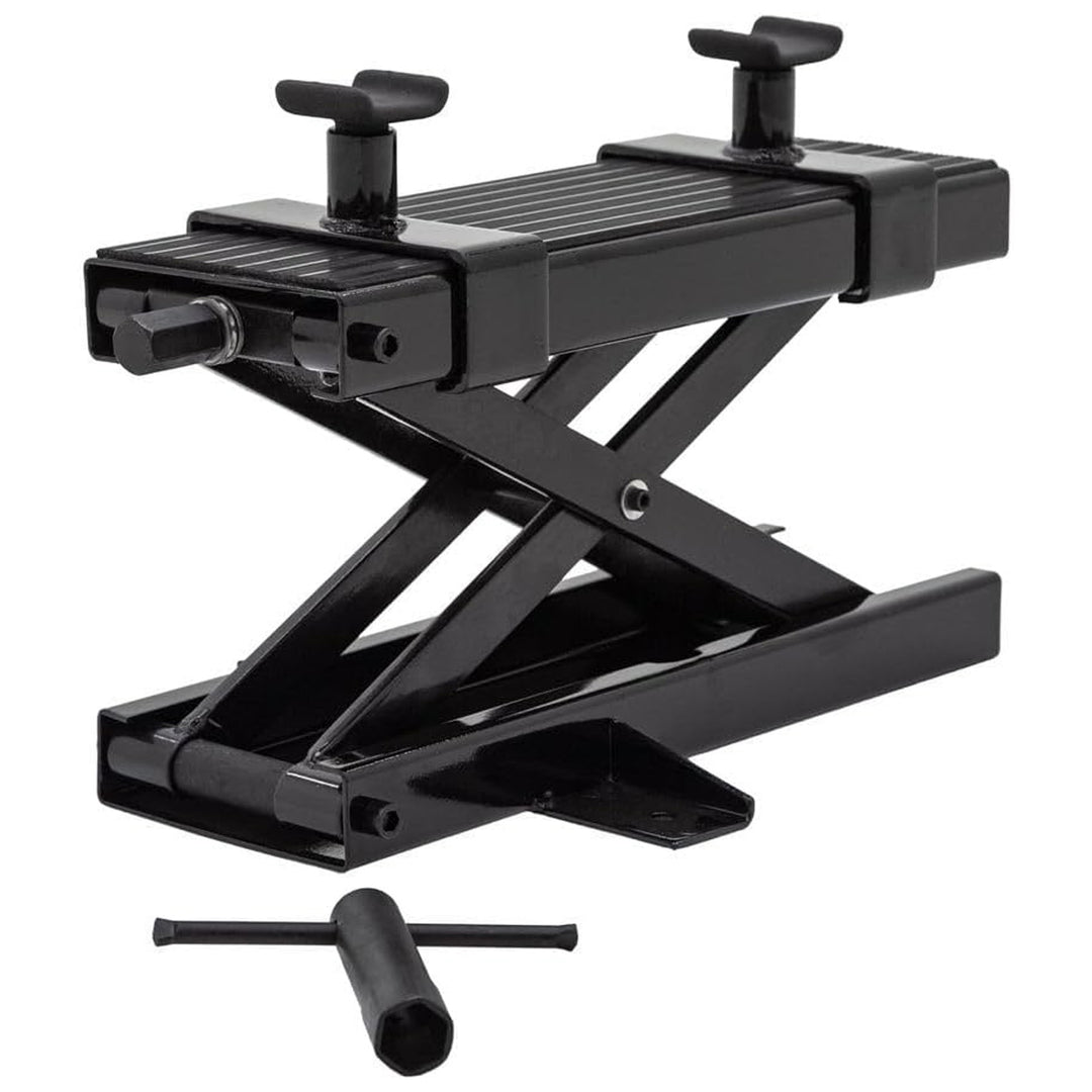 Black Widow Steel Motorcycle Jack for Front/Rear Tires, 3.75"-16.25" Lift Height - VMInnovations
