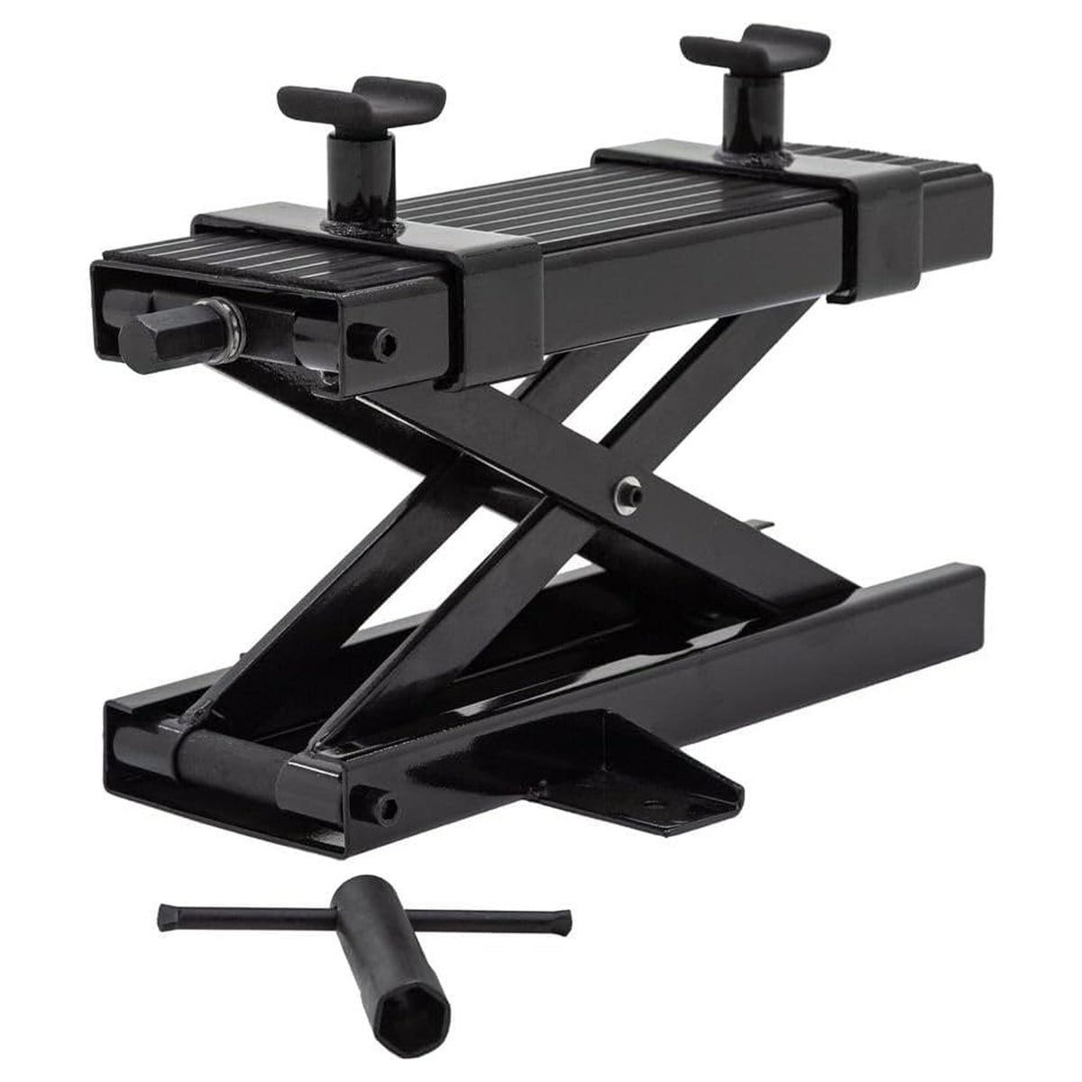 Black Widow Steel Motorcycle Jack for Front/Rear Tires, 3.75"-16.25" (Used)