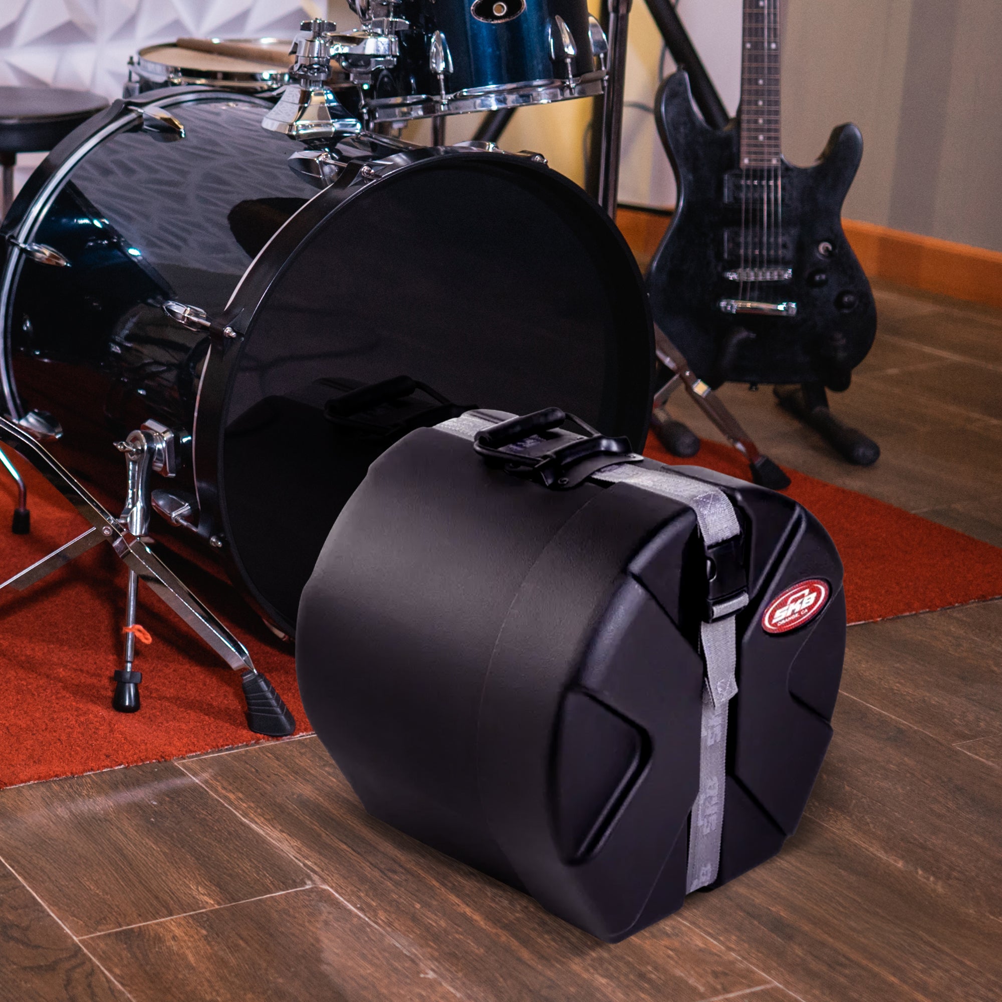 SKB 9" x 10" Tom Case with Padded Interior and D-Shaped Drum Design, Black - VMInnovations