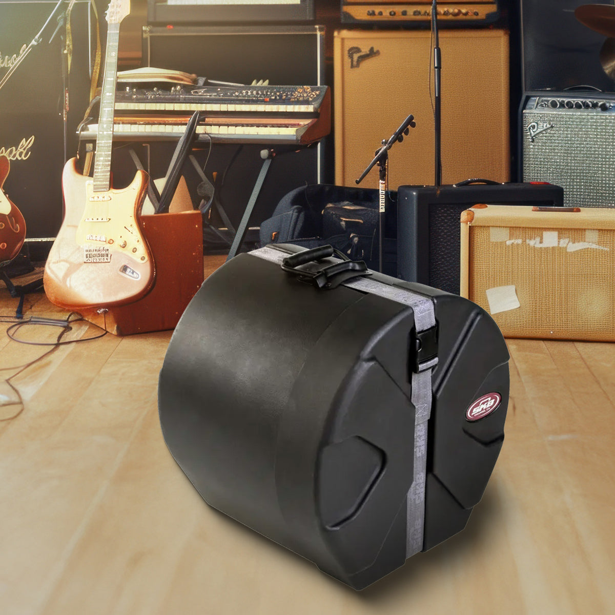 SKB 11" x 13" Tom Case with Padded Interior and D-Shaped Drum Design, Black