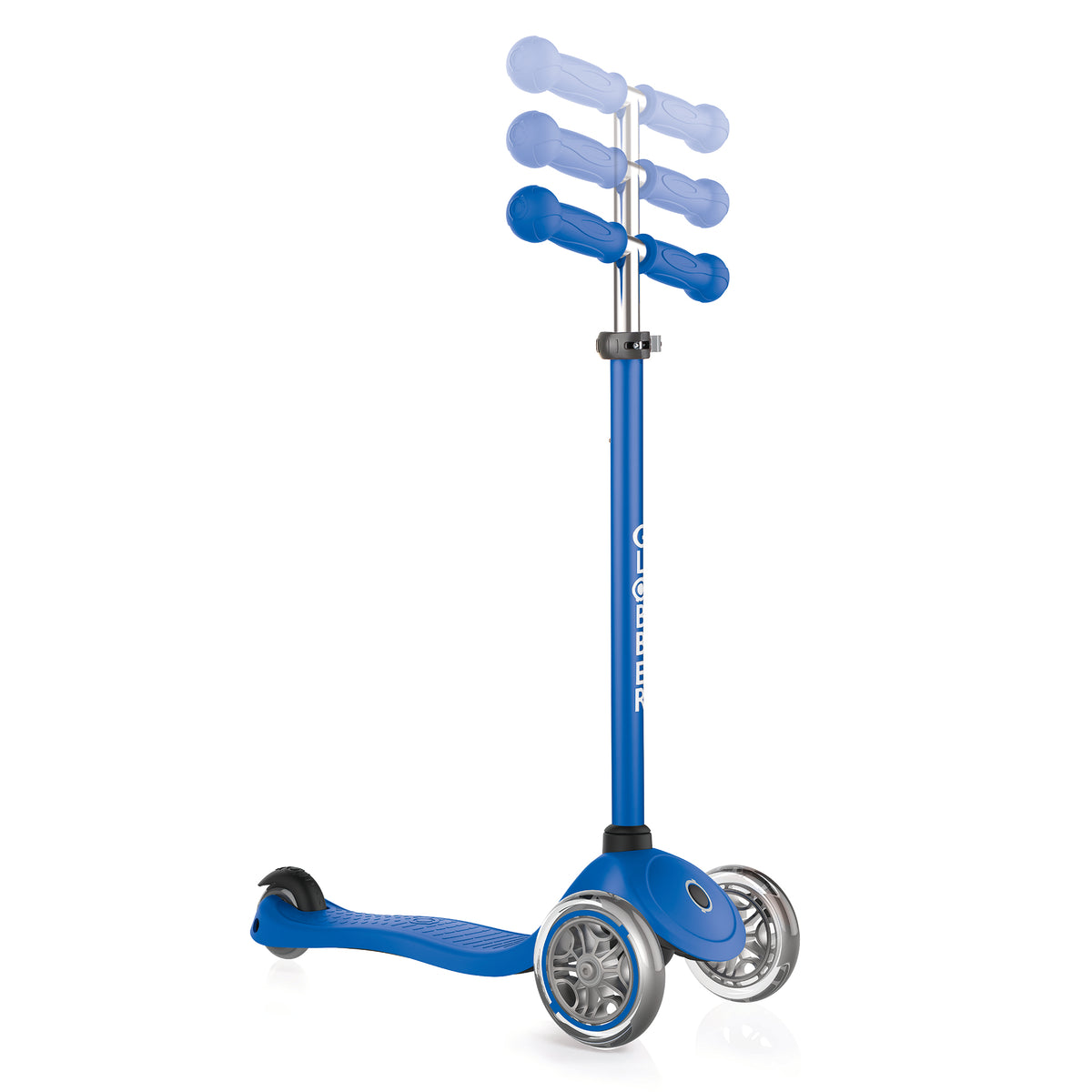 Globber Primo 3-Wheel Adjustable Kids Kick Scooter with Comfort Grips, Navy