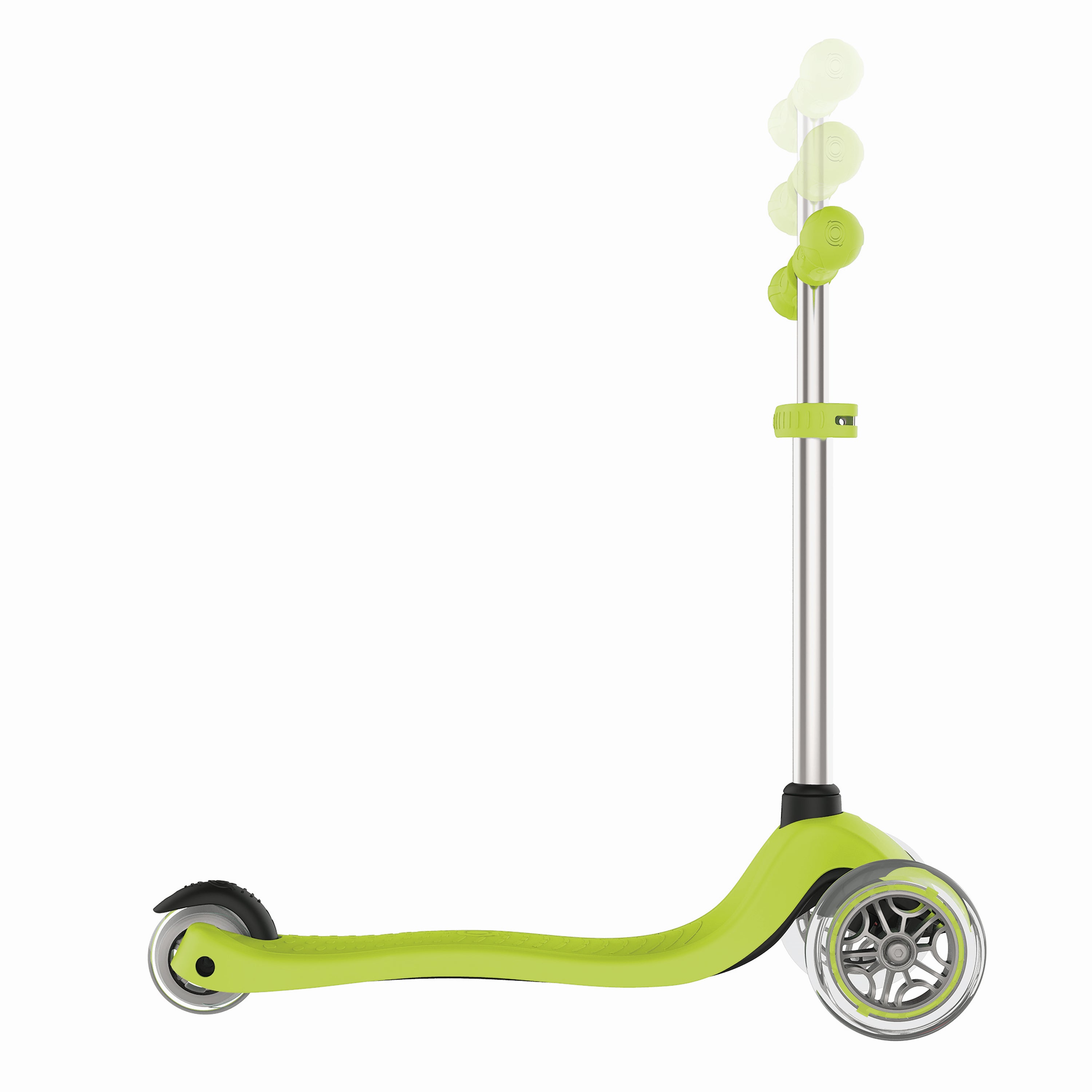 Globber Primo 3-Wheel Adjustable Kids Kick Scooter with Comfort Grips, Green