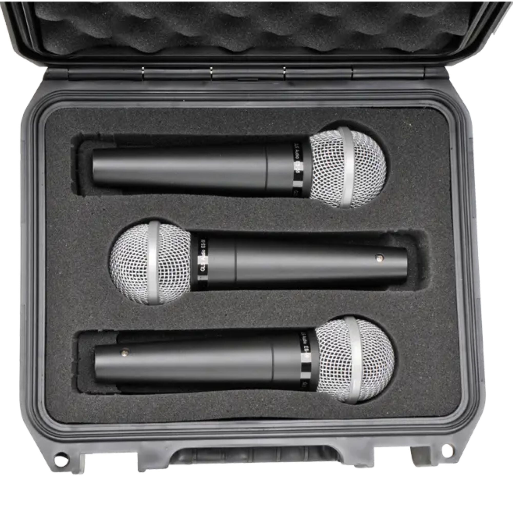 SKB Microphone Hard Case, Polypropylene Shell with 3-Slot Foam Interior, Black - VMInnovations