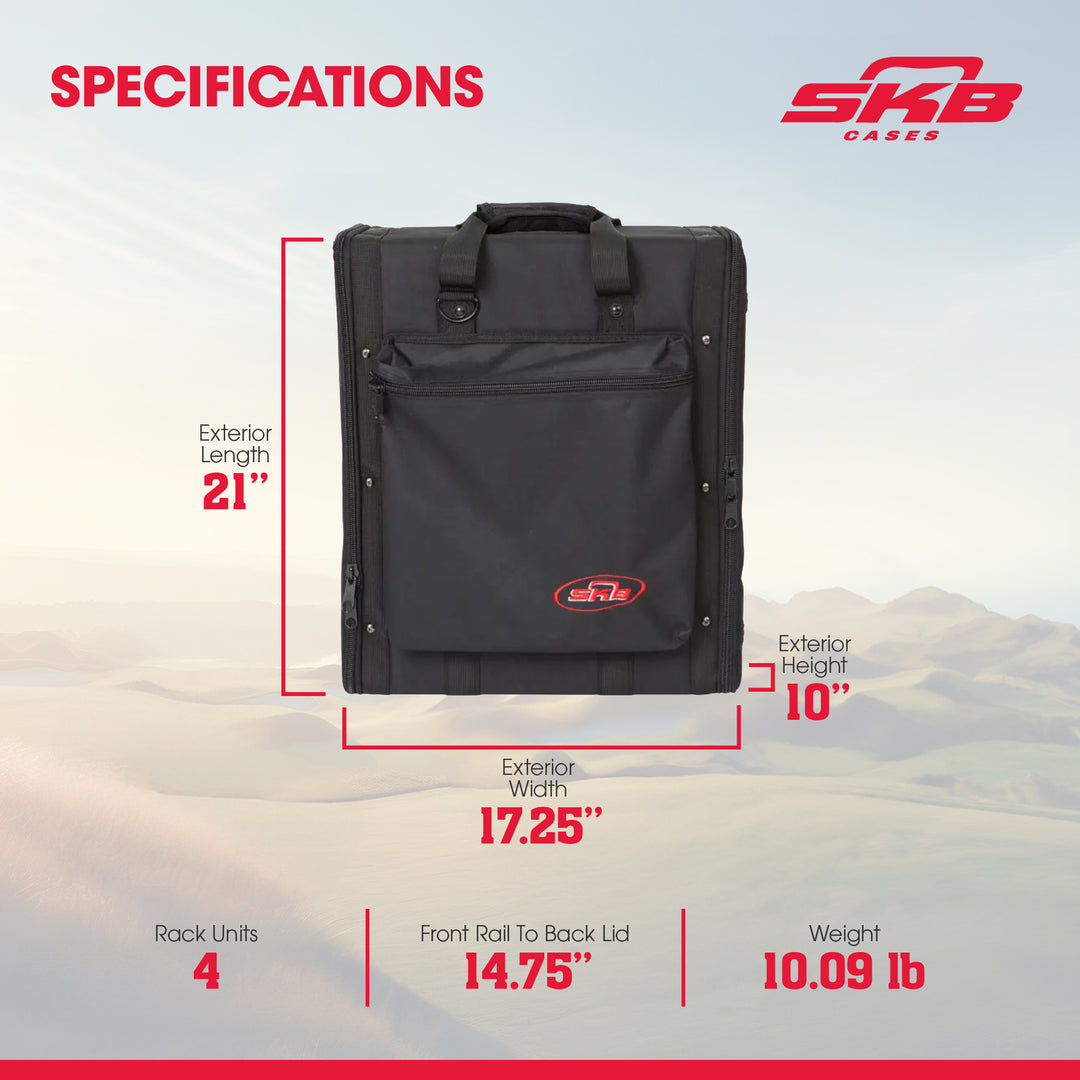 SKB Cases 4U Soft Rack Case for Wireless Microphone Systems with Steel Rails - VMInnovations