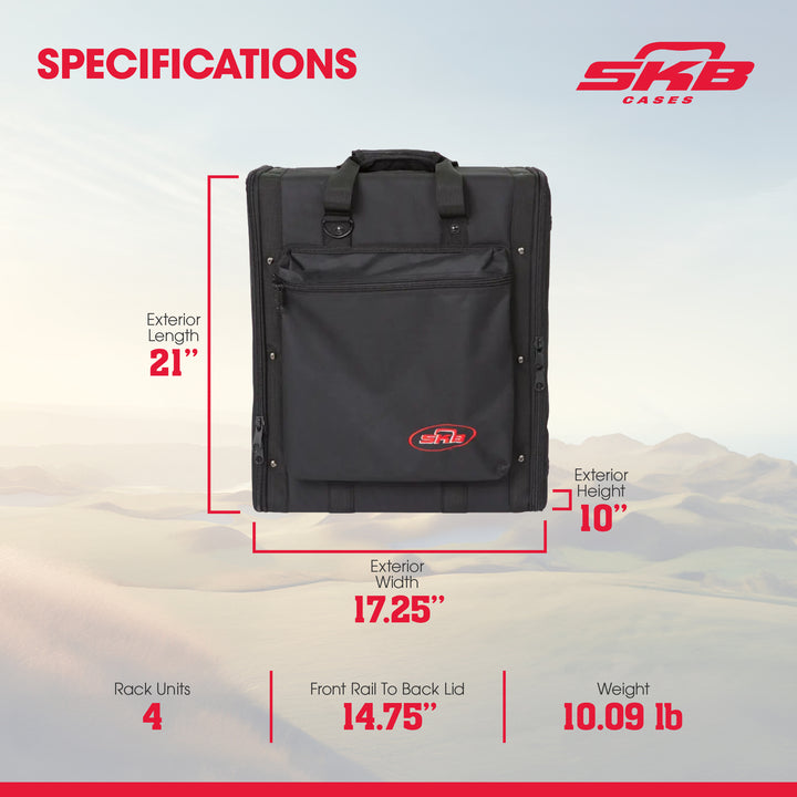 SKB Cases 4U Soft Rack Case for Wireless Microphone Systems with Steel Rails - VMInnovations