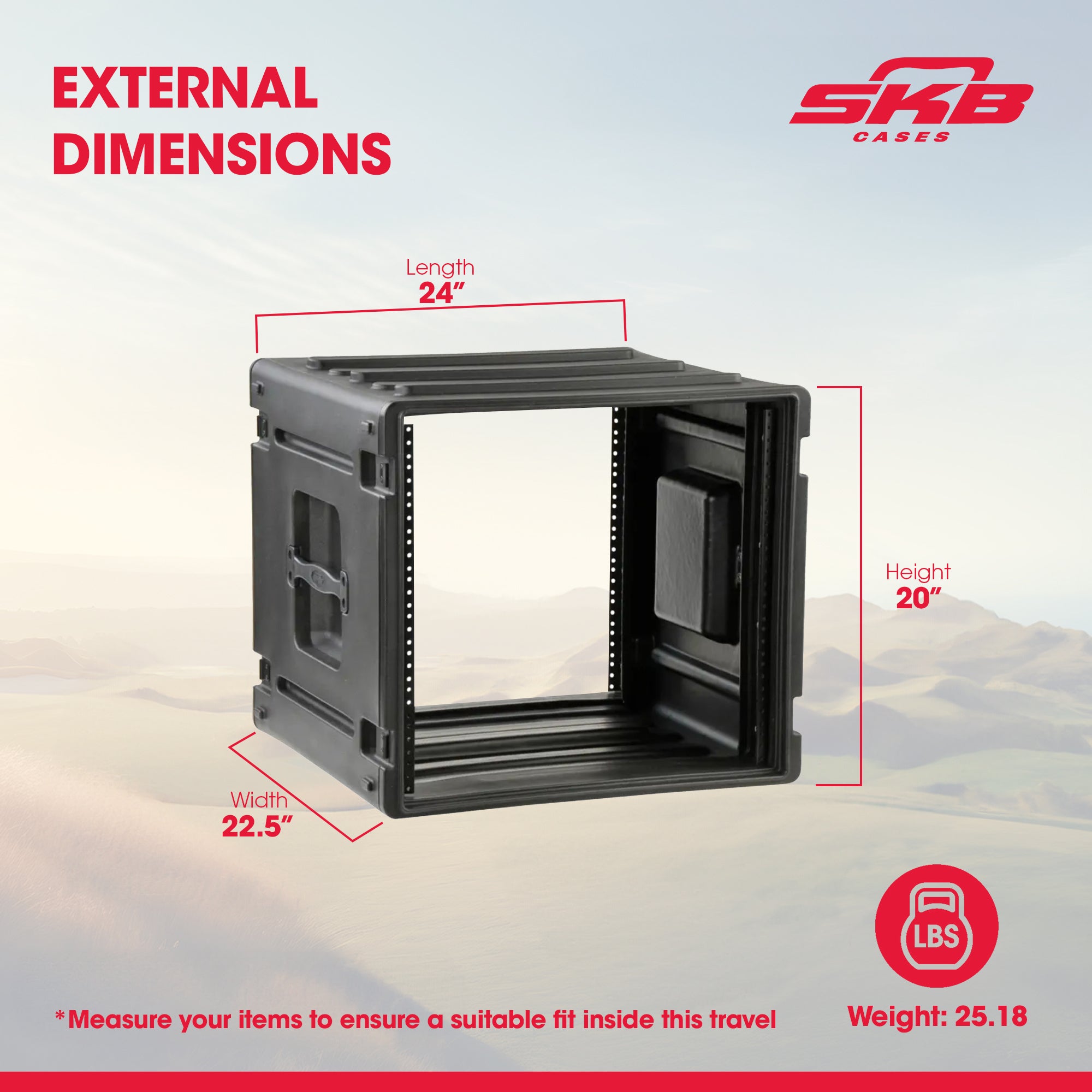 SKB 10U Roto Rack Case Polyethylene Gear Protector, Stackable, Waterproof, Black - VMInnovations