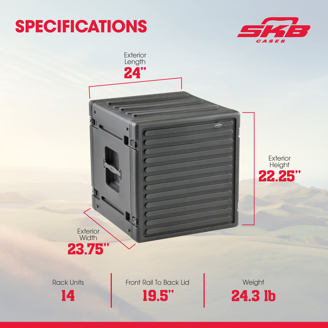 SKB 12U Roto Rack Case Polyethylene Gear Protector, Stackable, Waterproof, Black - VMInnovations