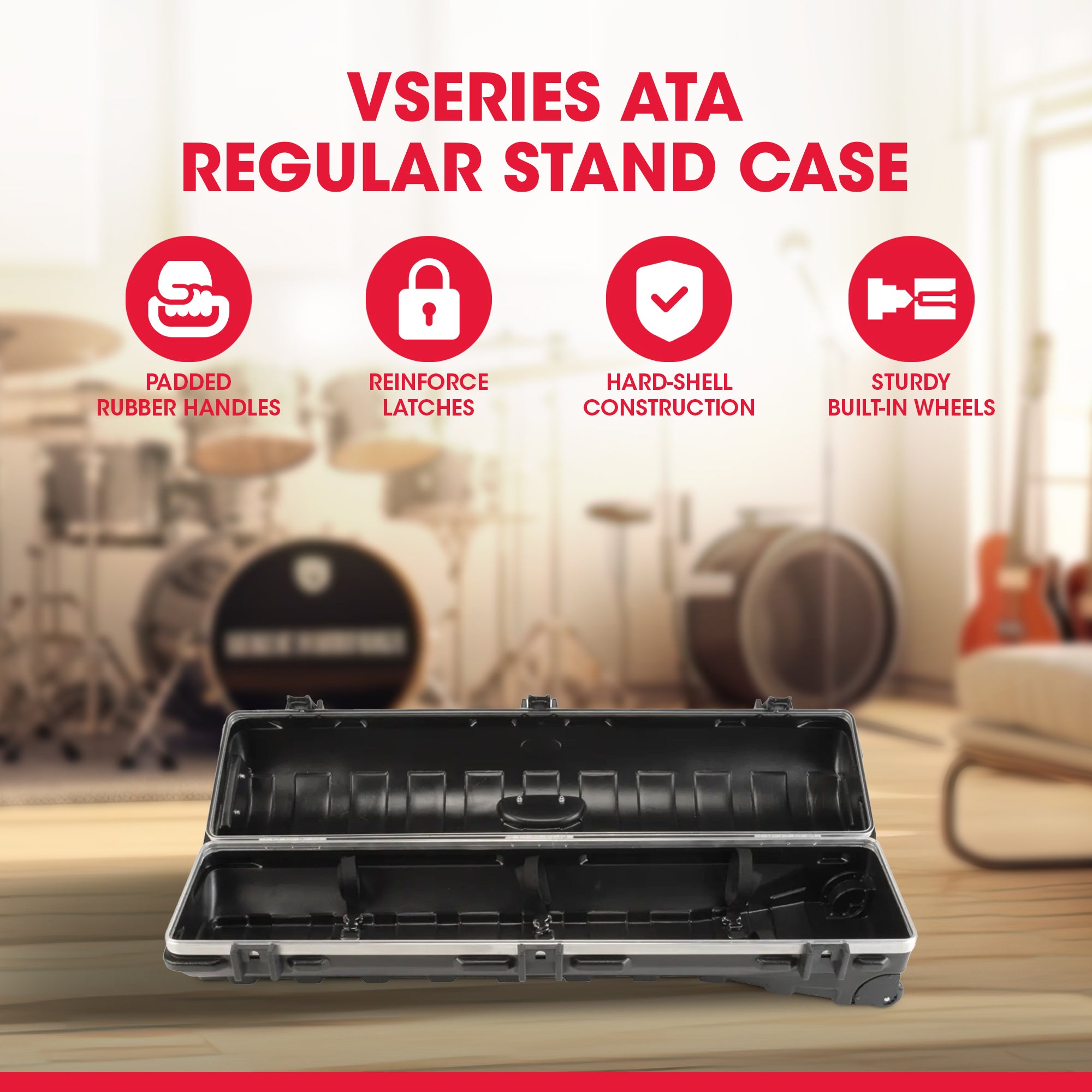 SKB vSeries ATA Regular Stand Case with Hard-Shell Construction and Wheels - VMInnovations